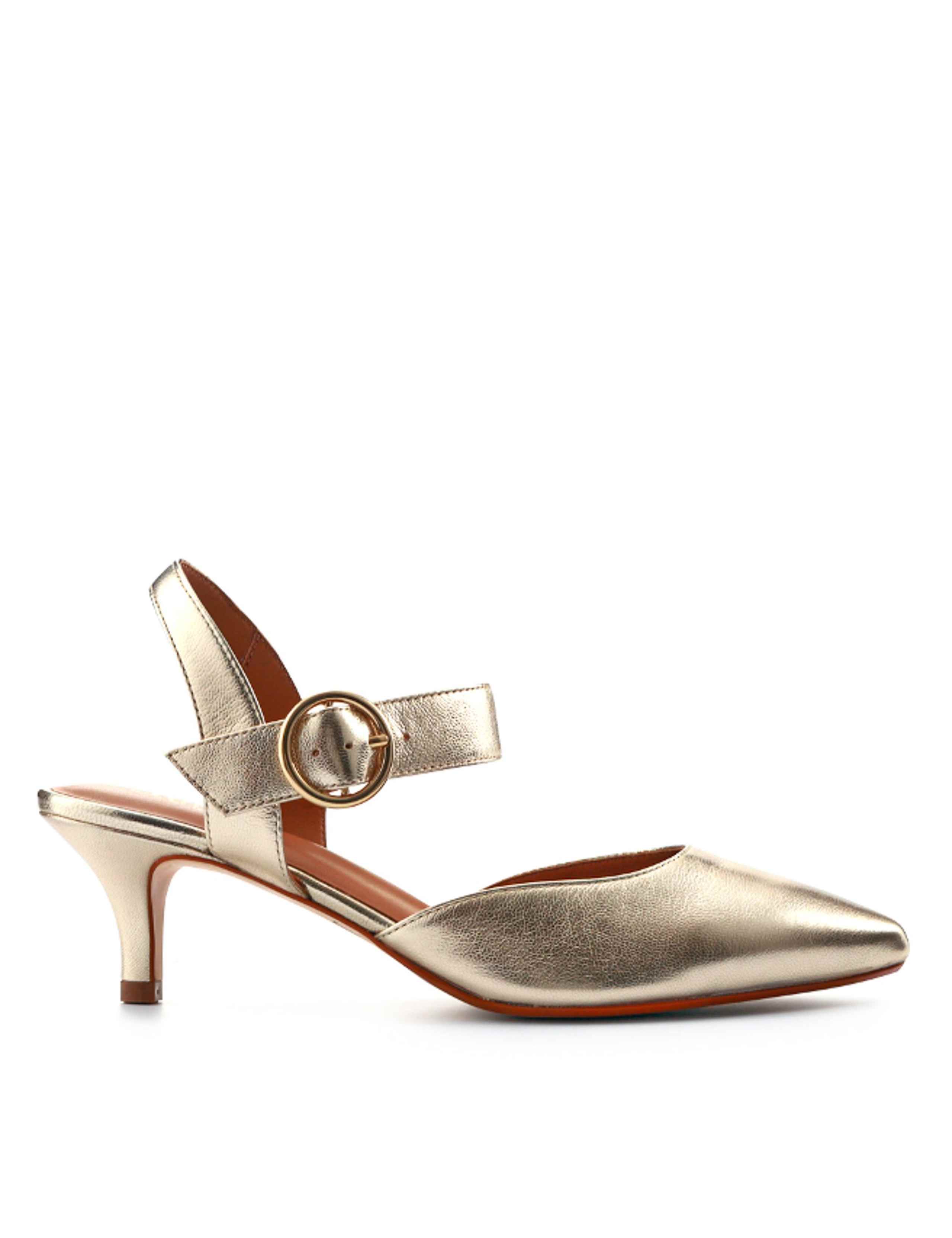 Leather Ankle Strap Kitten Heel Court Shoes 2 of 7