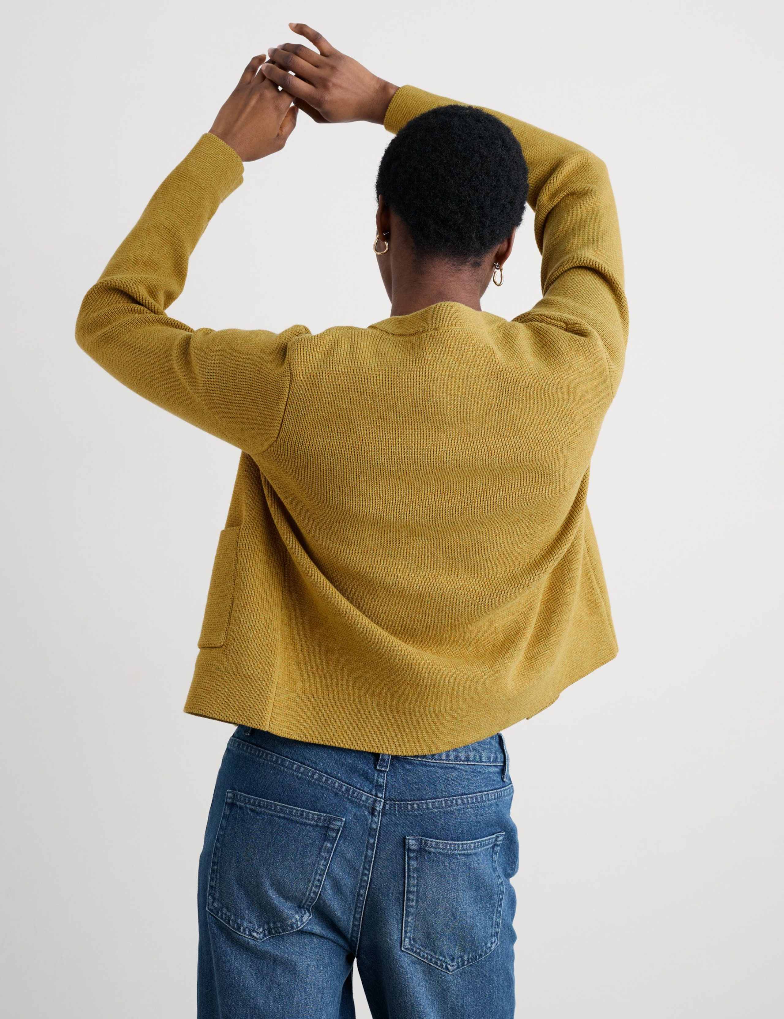 Pure Cotton Crew Neck Knitted Jacket 2 of 3