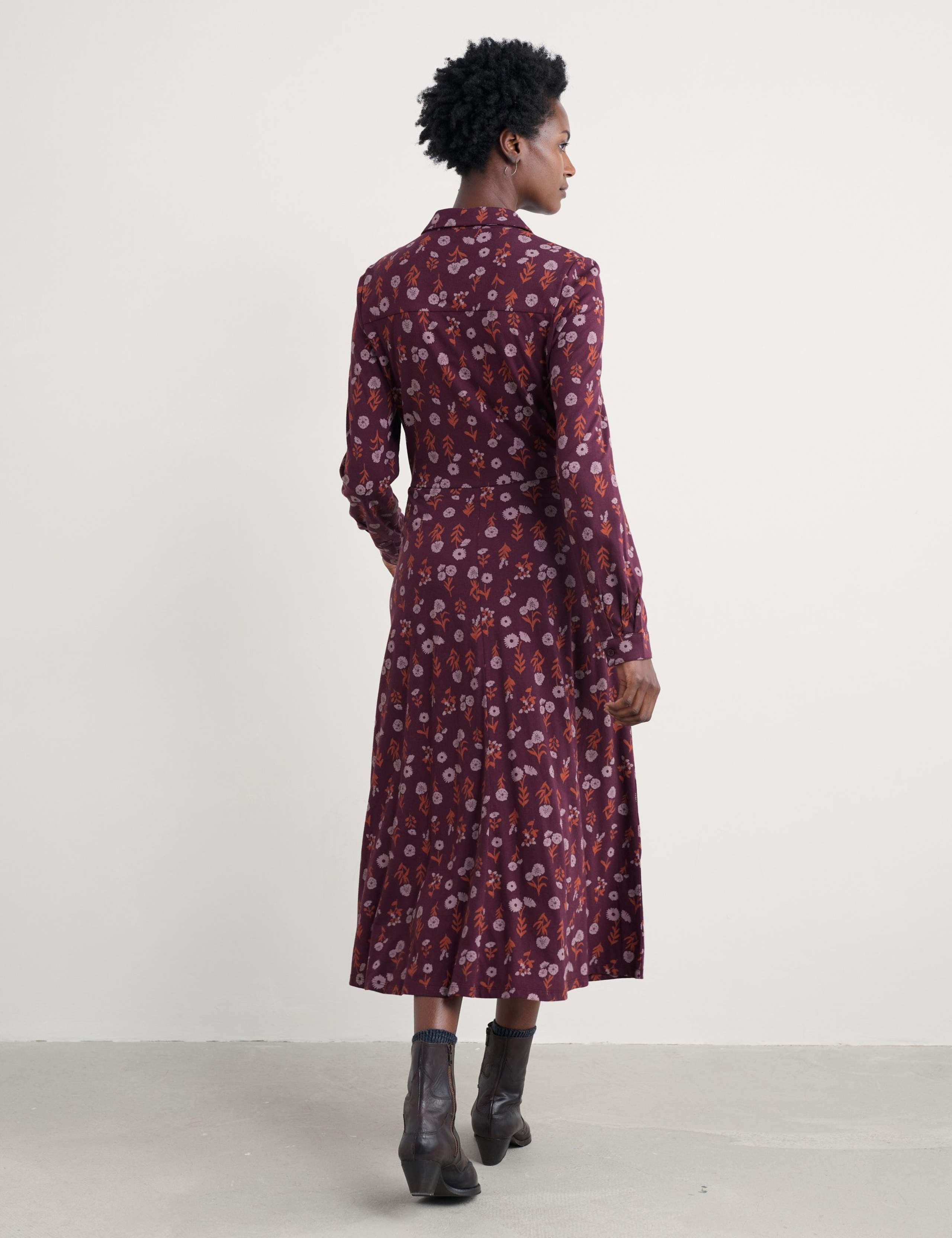 Cotton Rich Floral Midi Shirt Dress 3 of 5