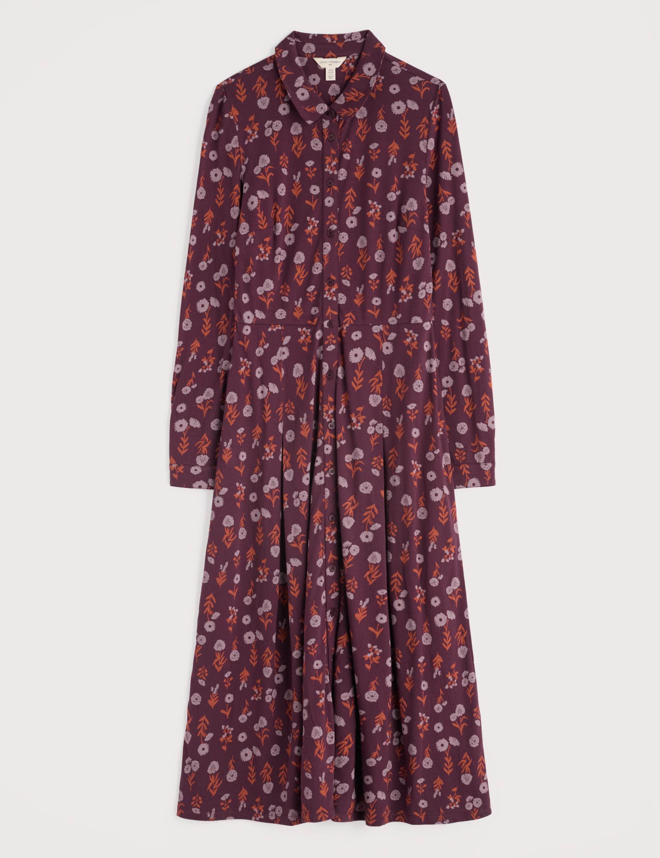 Cotton Rich Floral Midi Shirt Dress 2 of 5