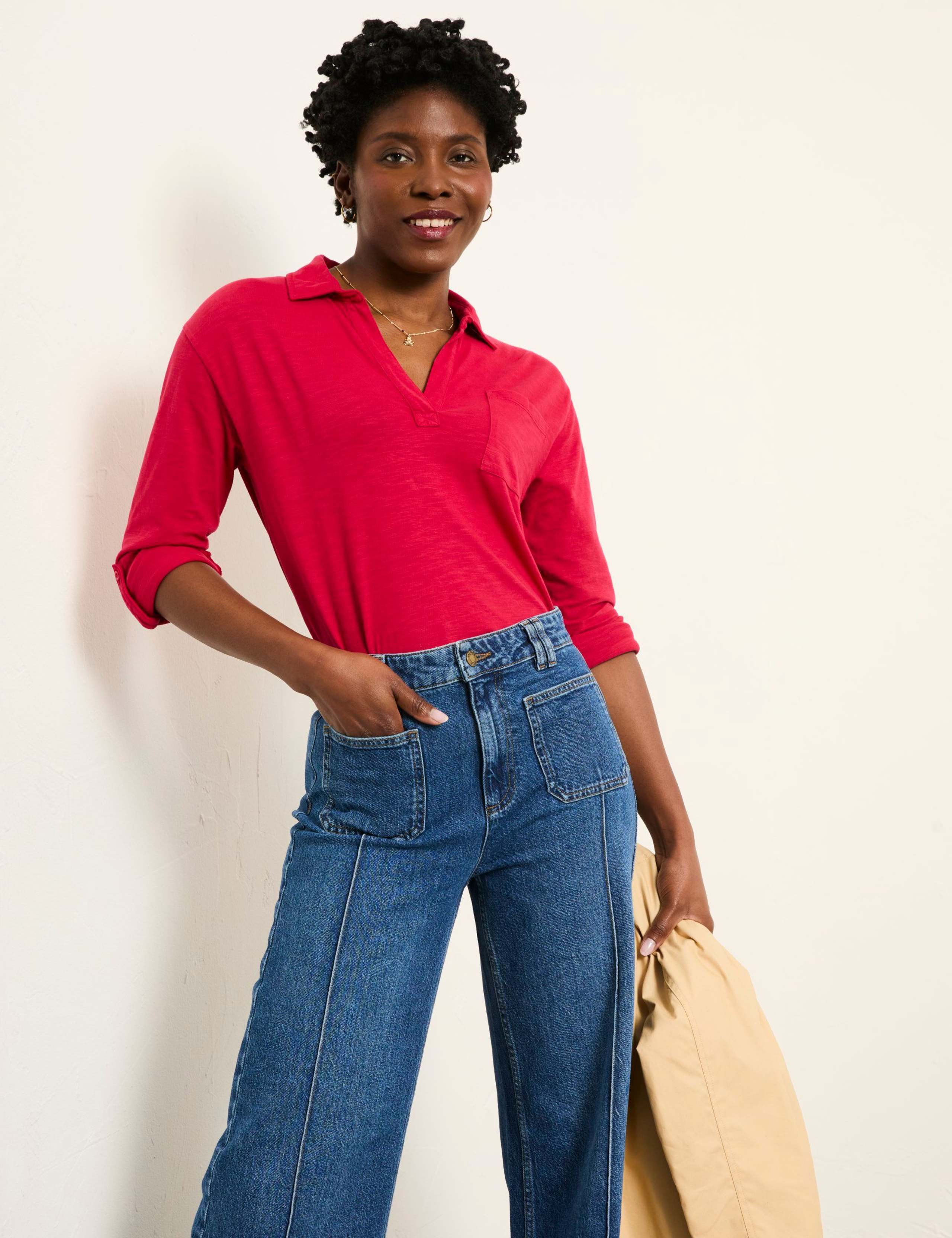 Pure Cotton Jersey Collared Shirt 4 of 5