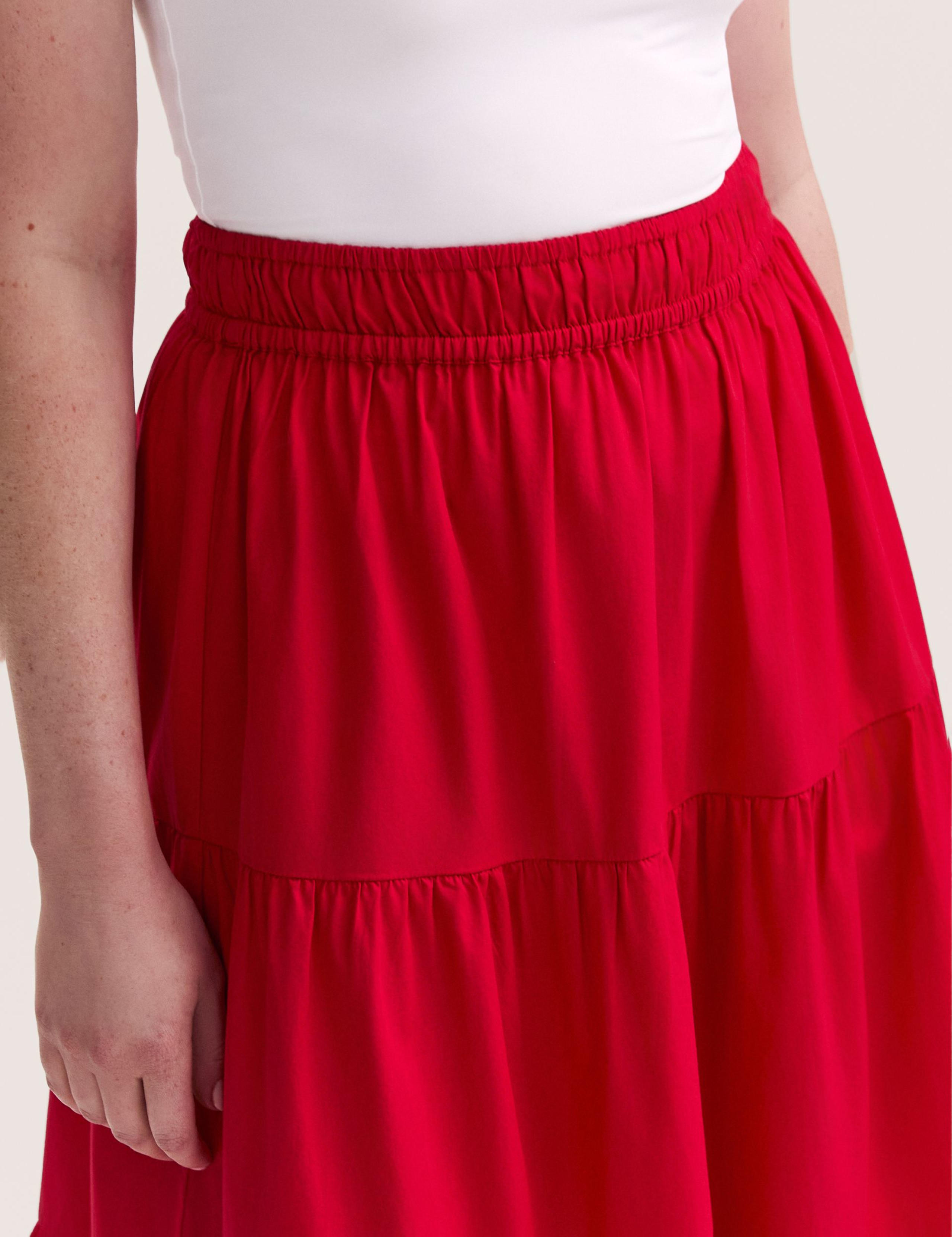 Pure Cotton Midi Tiered Skirt 4 of 4