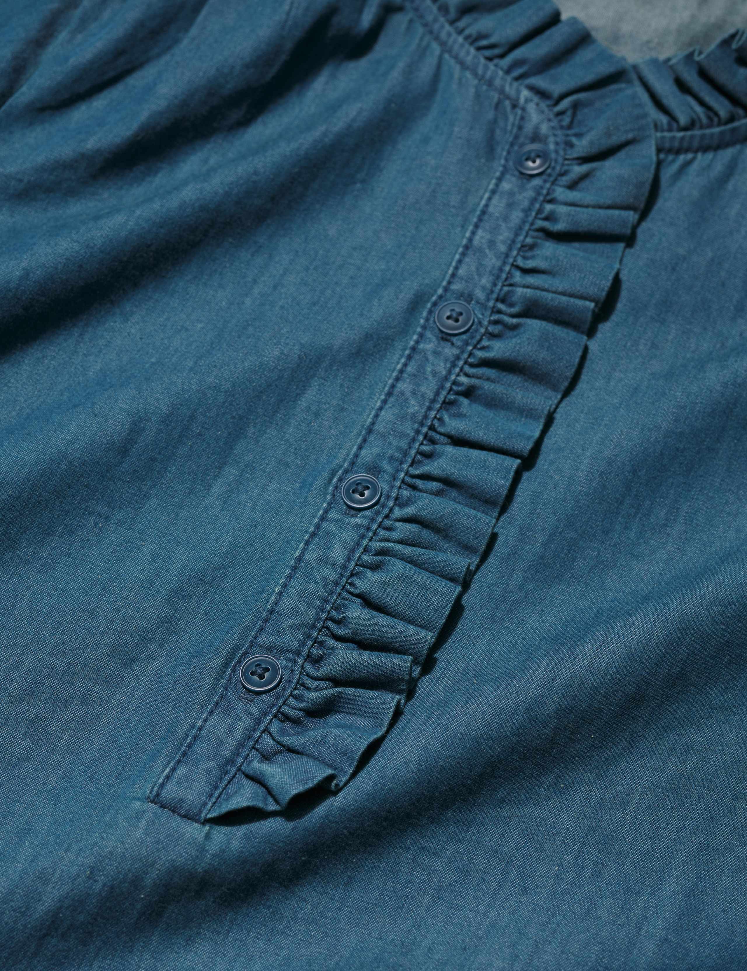 Denim Relaxed Frill Detail Shirt 5 of 5