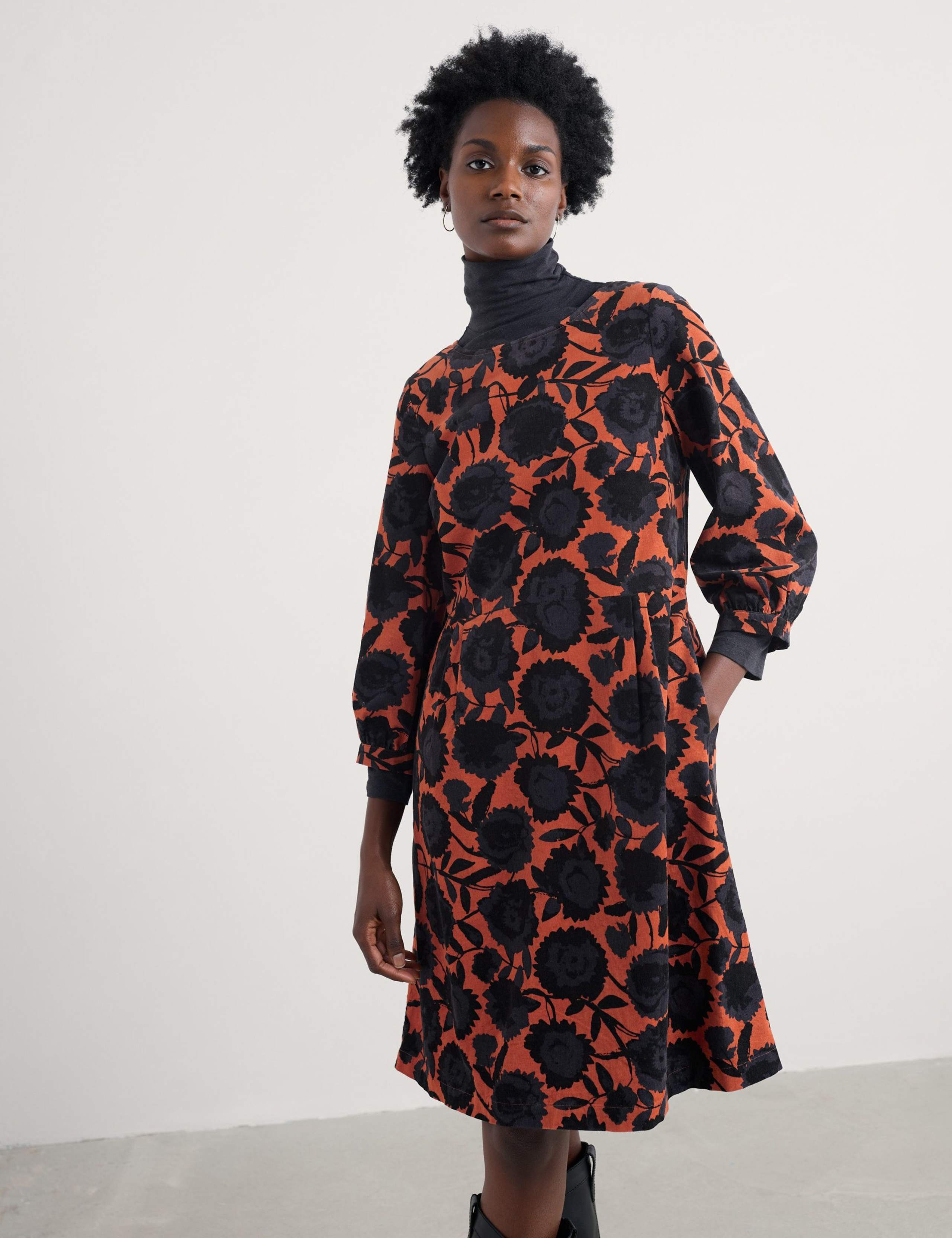 Pure Cotton Cord Floral Smock Dress 1 of 5