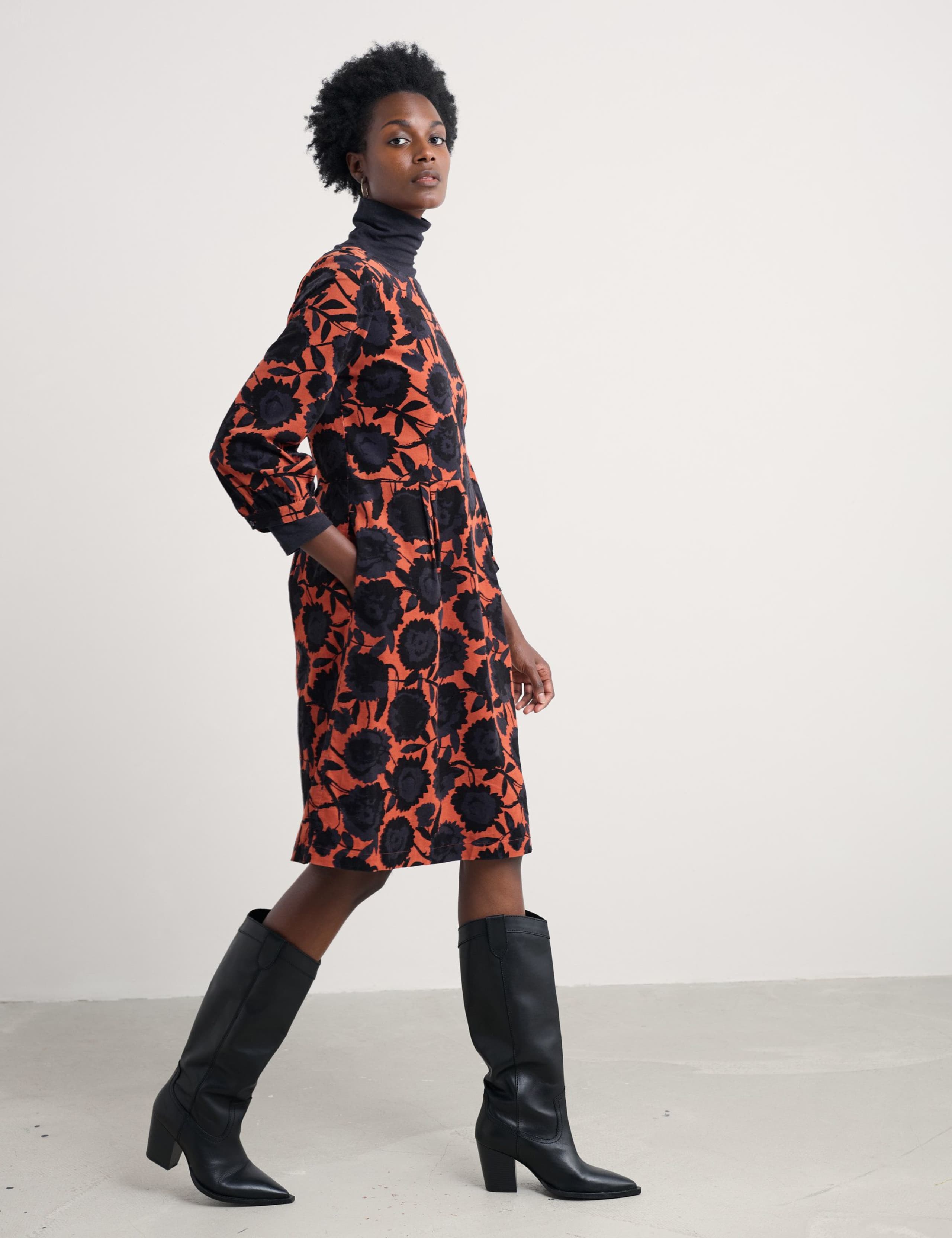 Pure Cotton Cord Floral Smock Dress 3 of 5