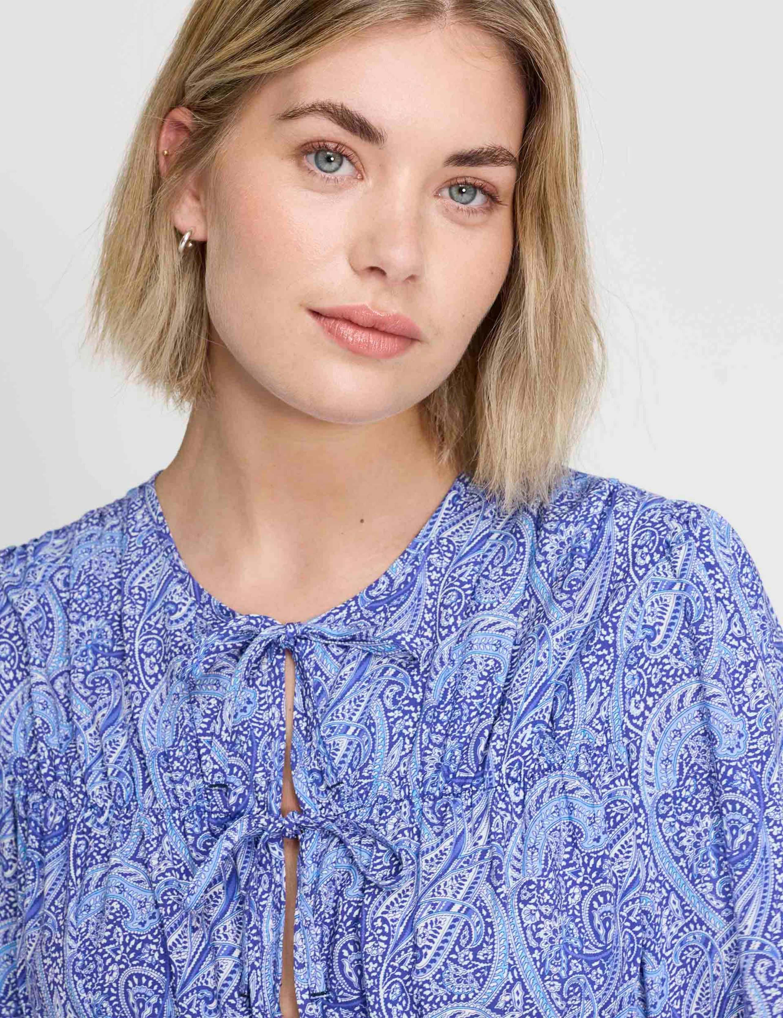 Paisley Tie Front Top 3 of 7