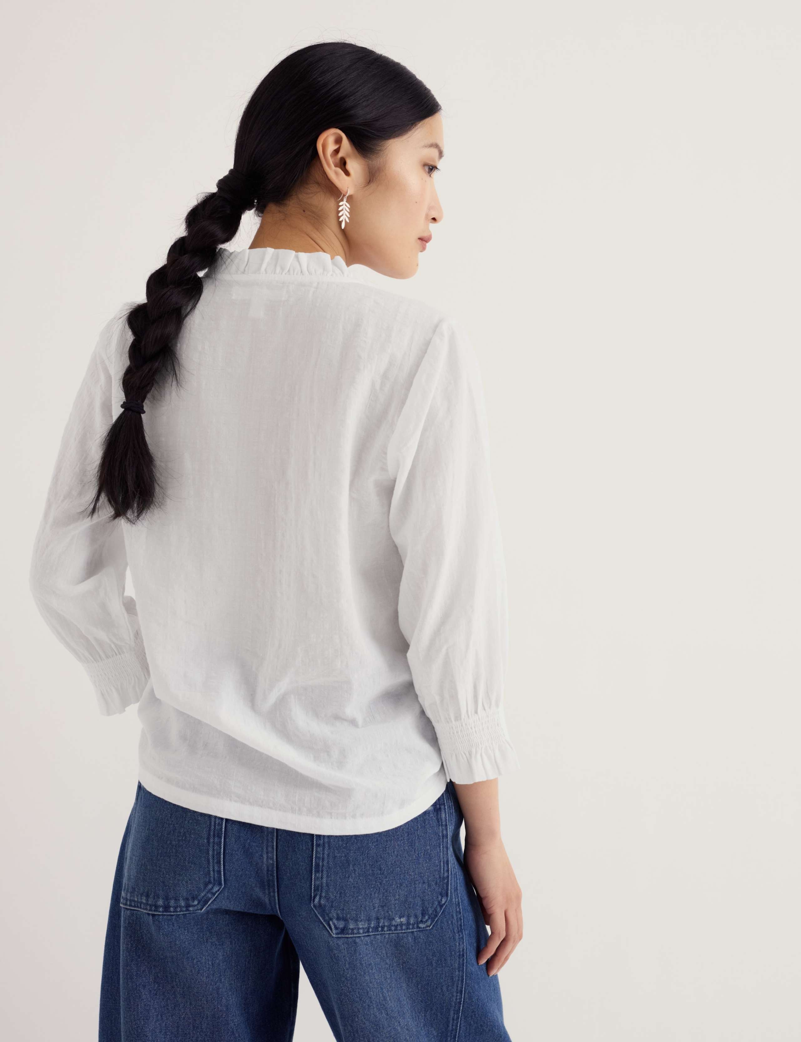 Cotton Rich Relaxed Frill Detail Shirt 3 of 5