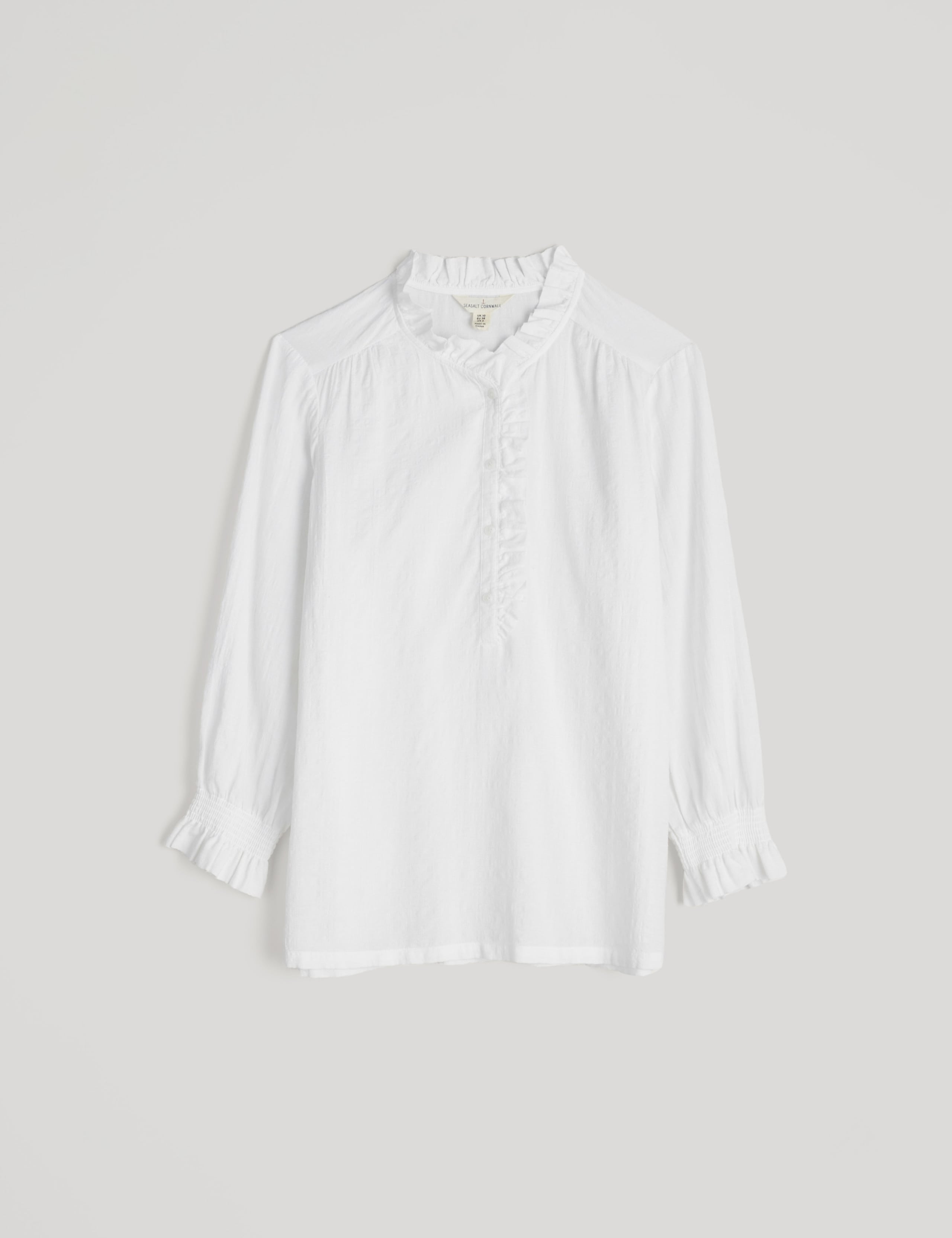 Cotton Rich Relaxed Frill Detail Shirt 2 of 5
