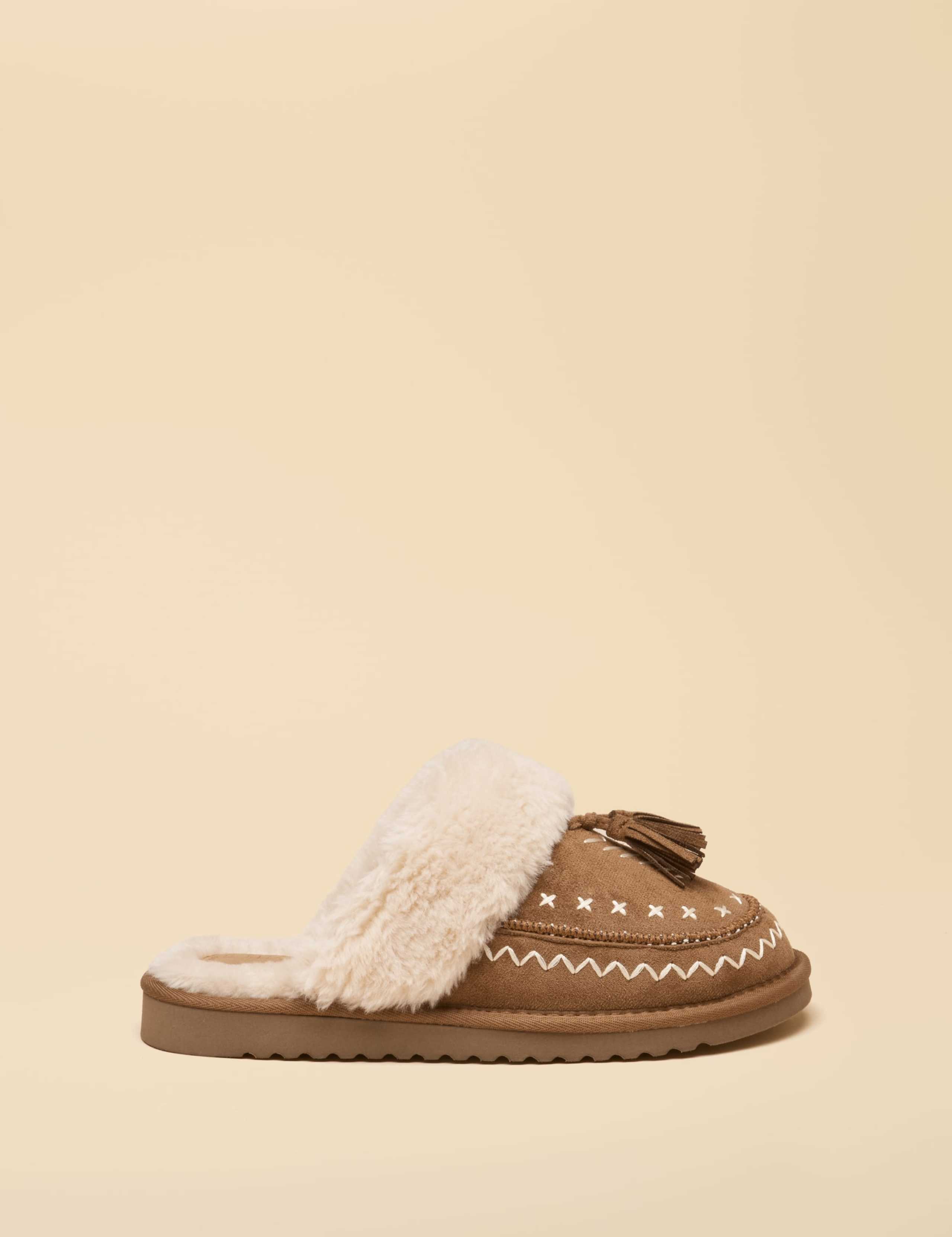 Fleece Lined Embroidered Tassel Slippers 6 of 6