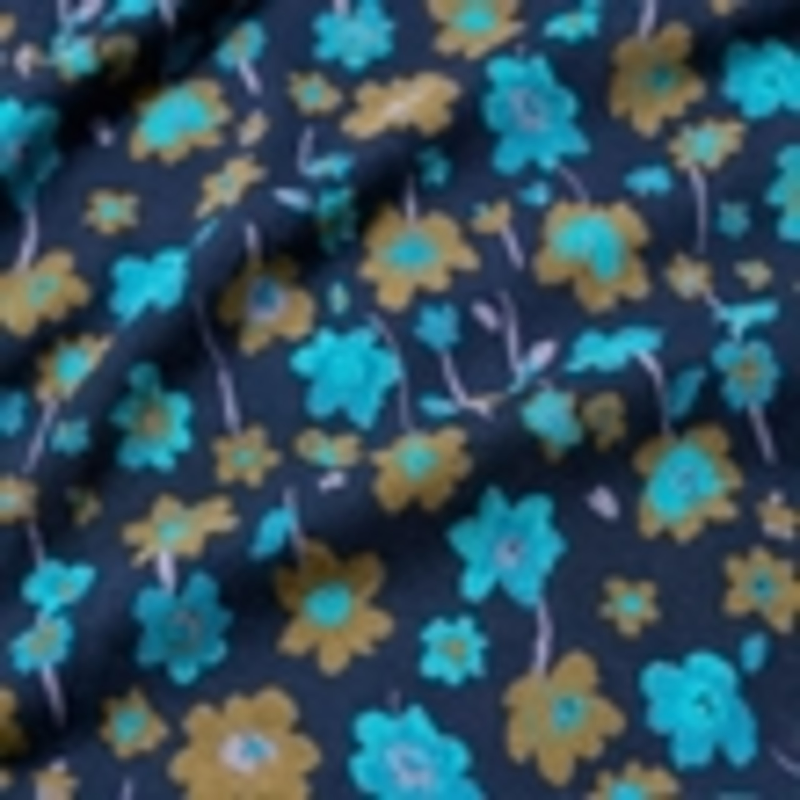 Cotton Modal Floral V-Neck Midi Waisted Dress 6 of 6