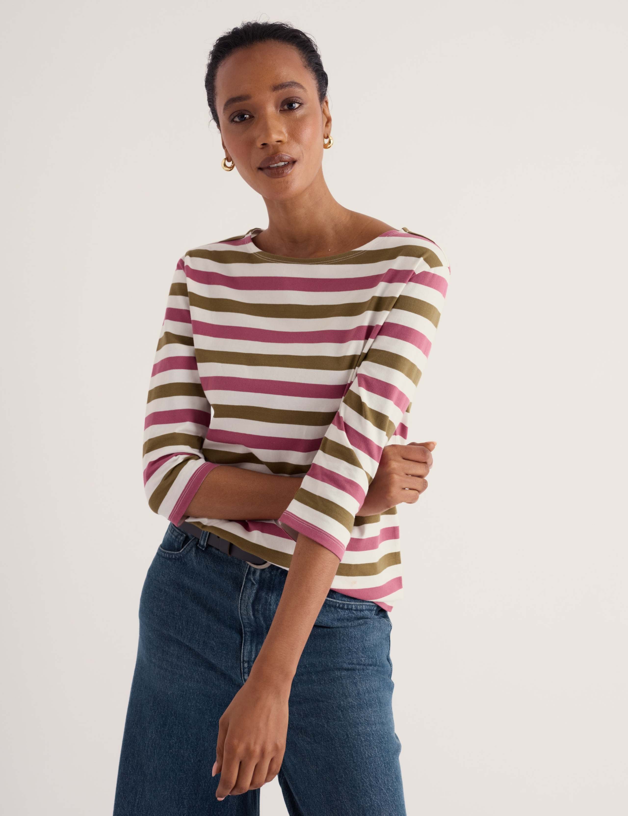 Pure Cotton Striped Relaxed Tunic 5 of 5