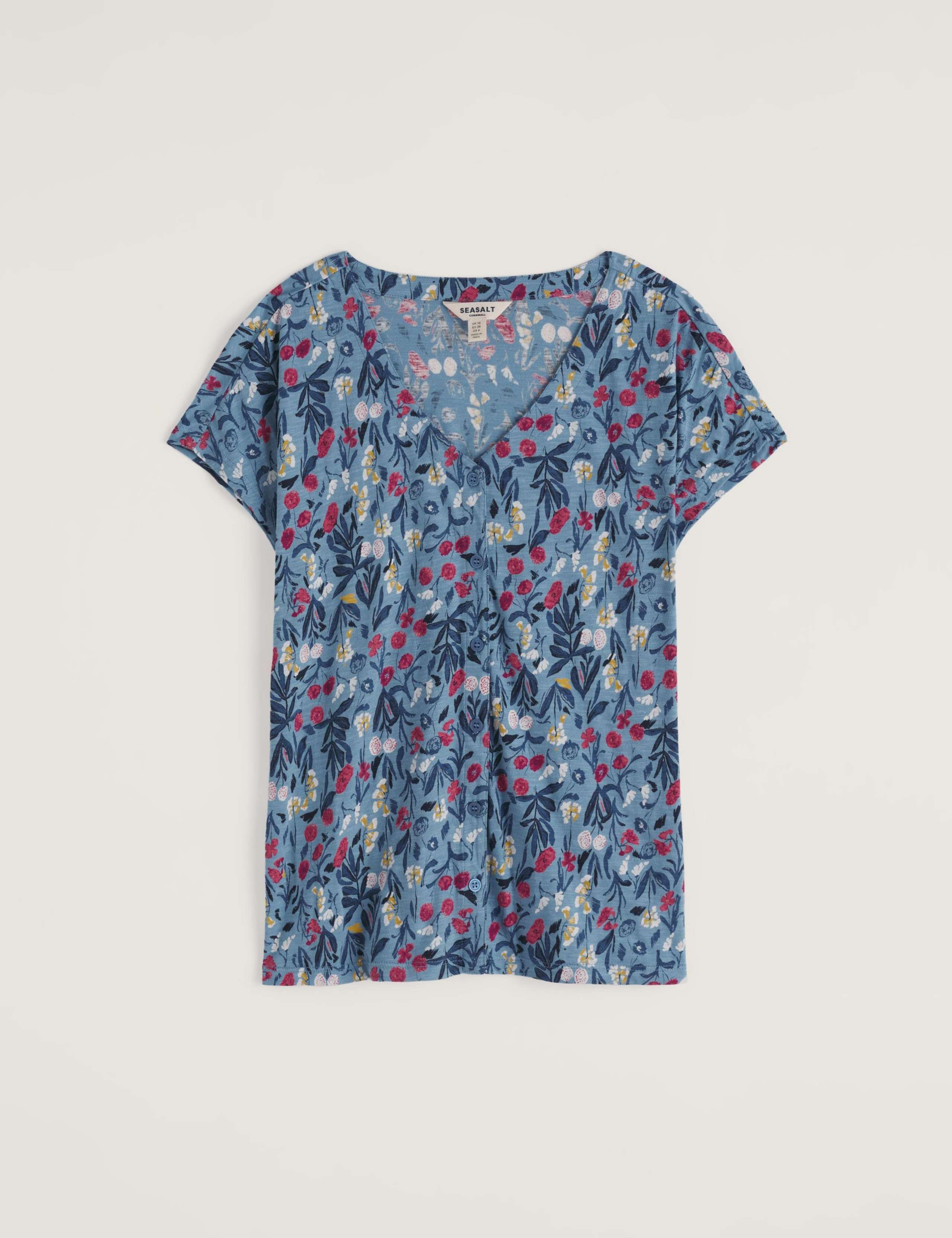 Pure Cotton Floral V-Neck Top 2 of 5