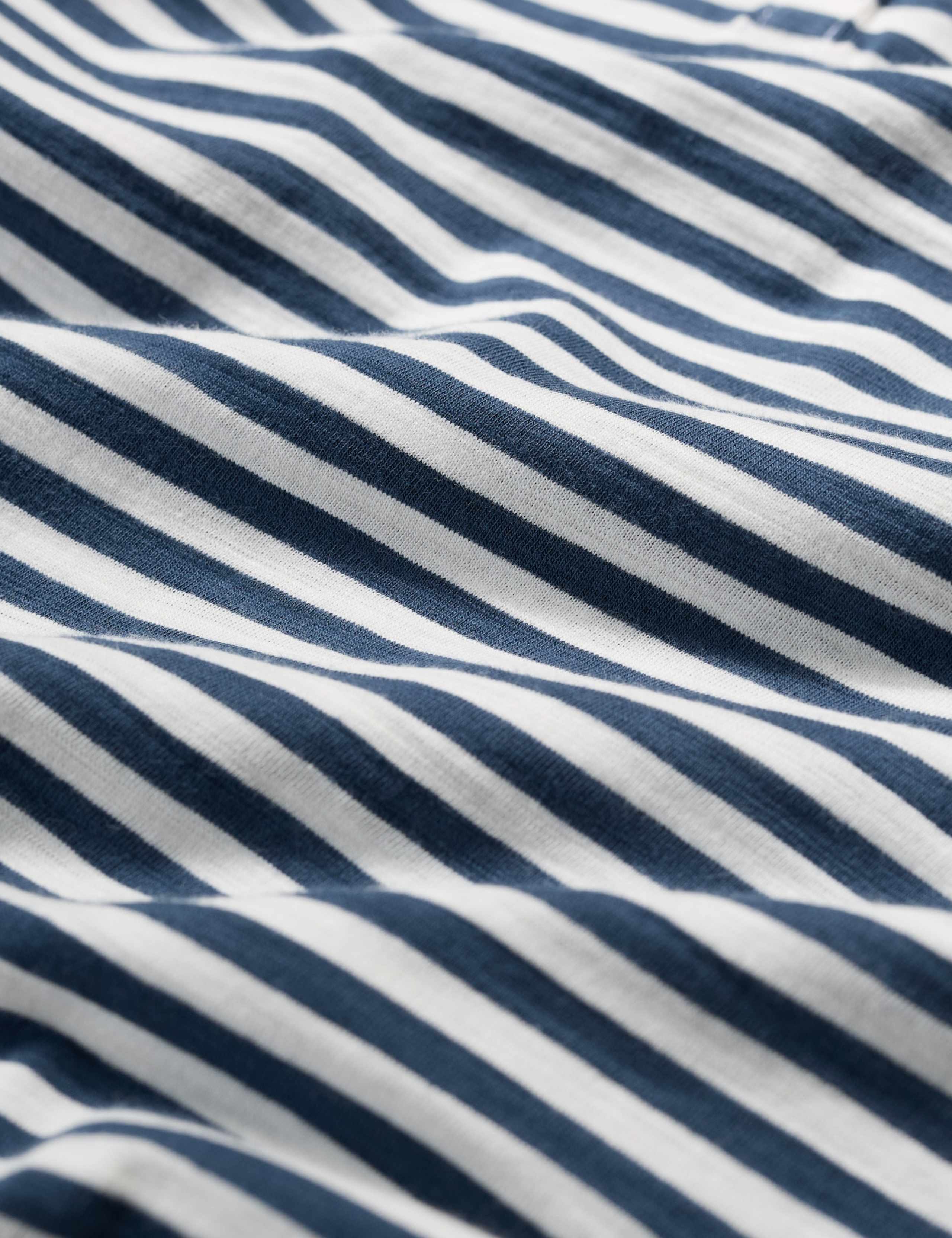 Pure Cotton Striped Notch Neck Top 5 of 5