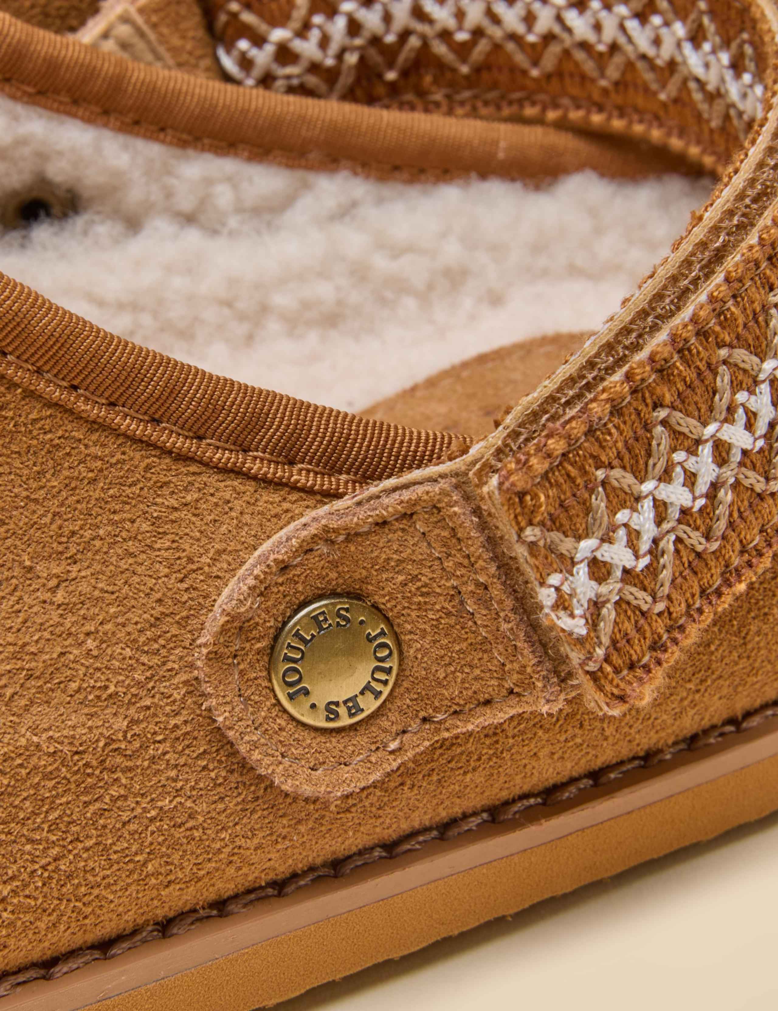 Suede Faux Fur Lined Clog Slippers 2 of 7
