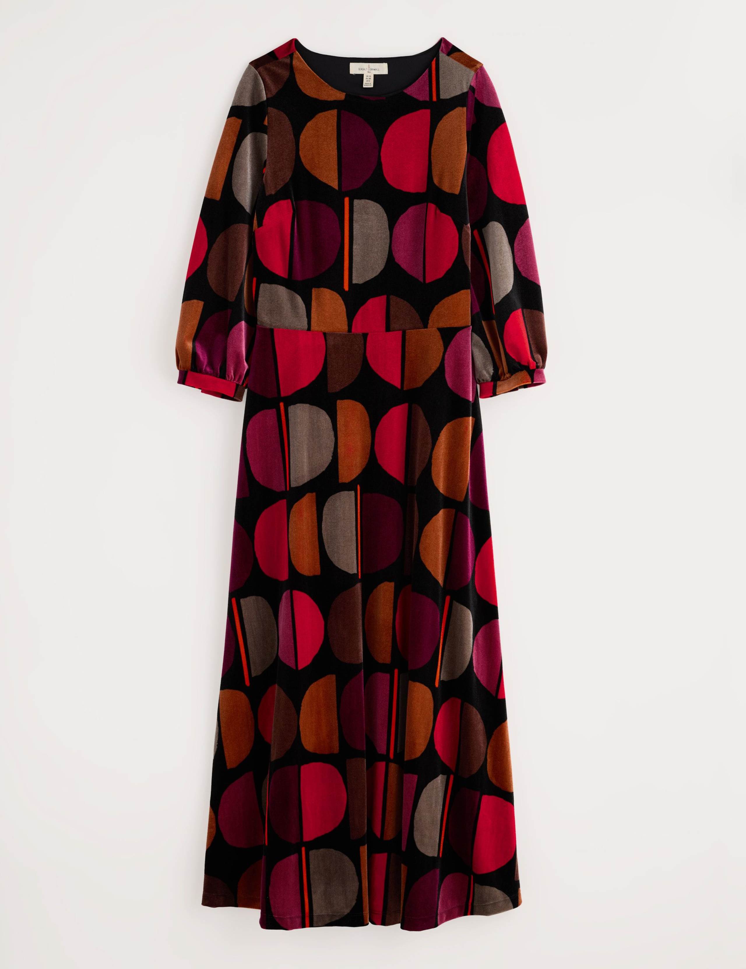 Velvet Geometric Midaxi Skater Dress 2 of 5