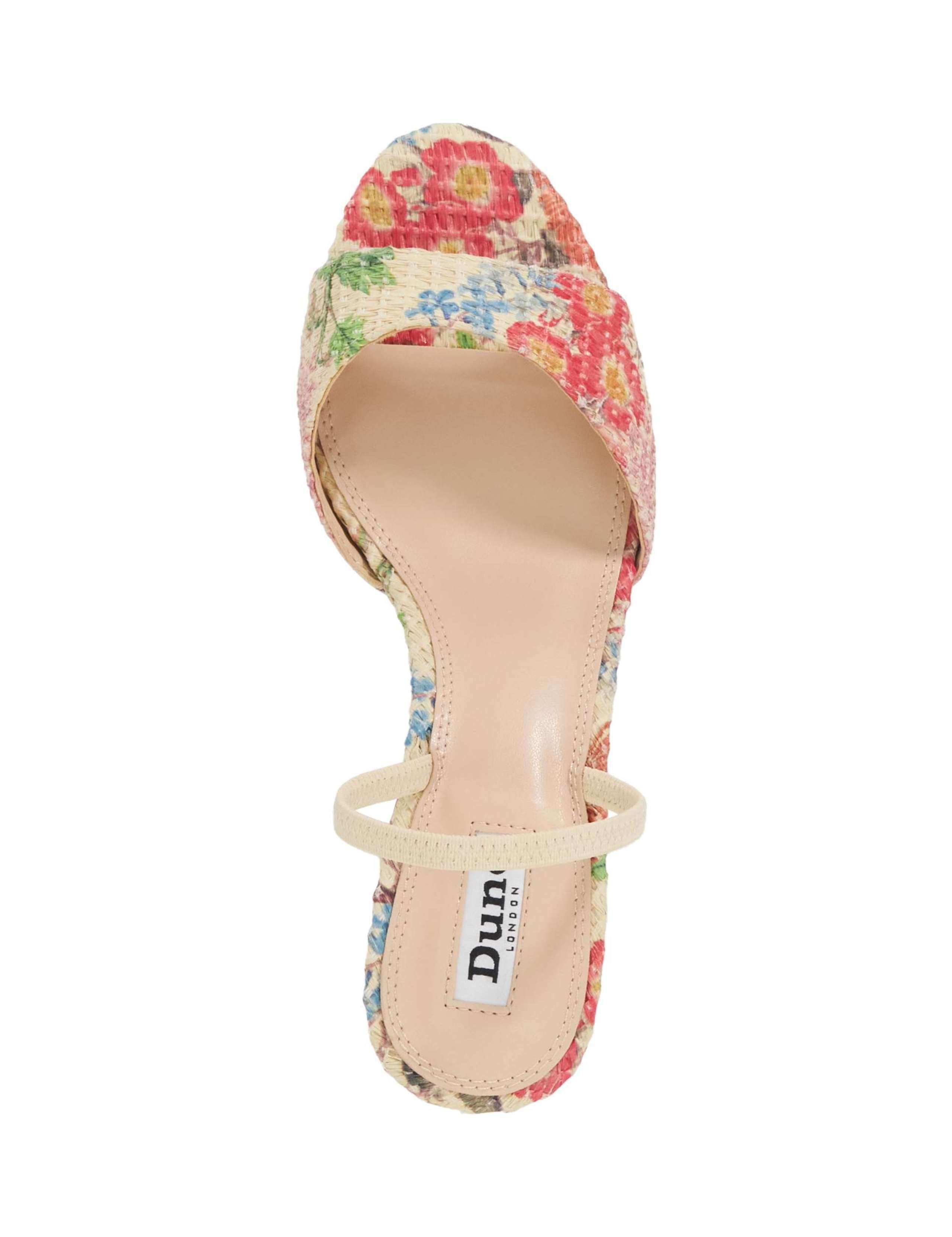 Woven Floral Strappy Kitten Heel Sandals 3 of 6
