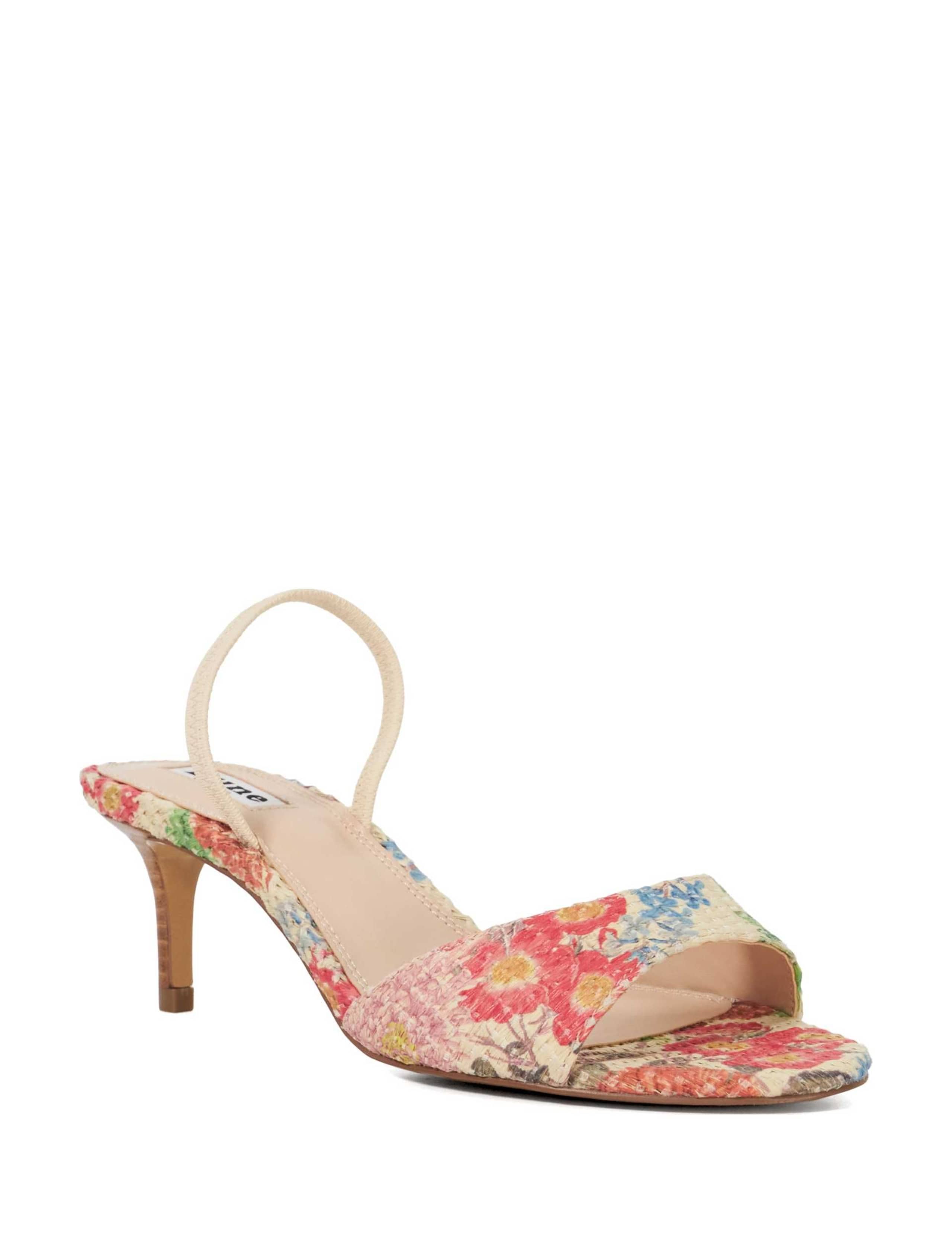 Woven Floral Strappy Kitten Heel Sandals 4 of 6