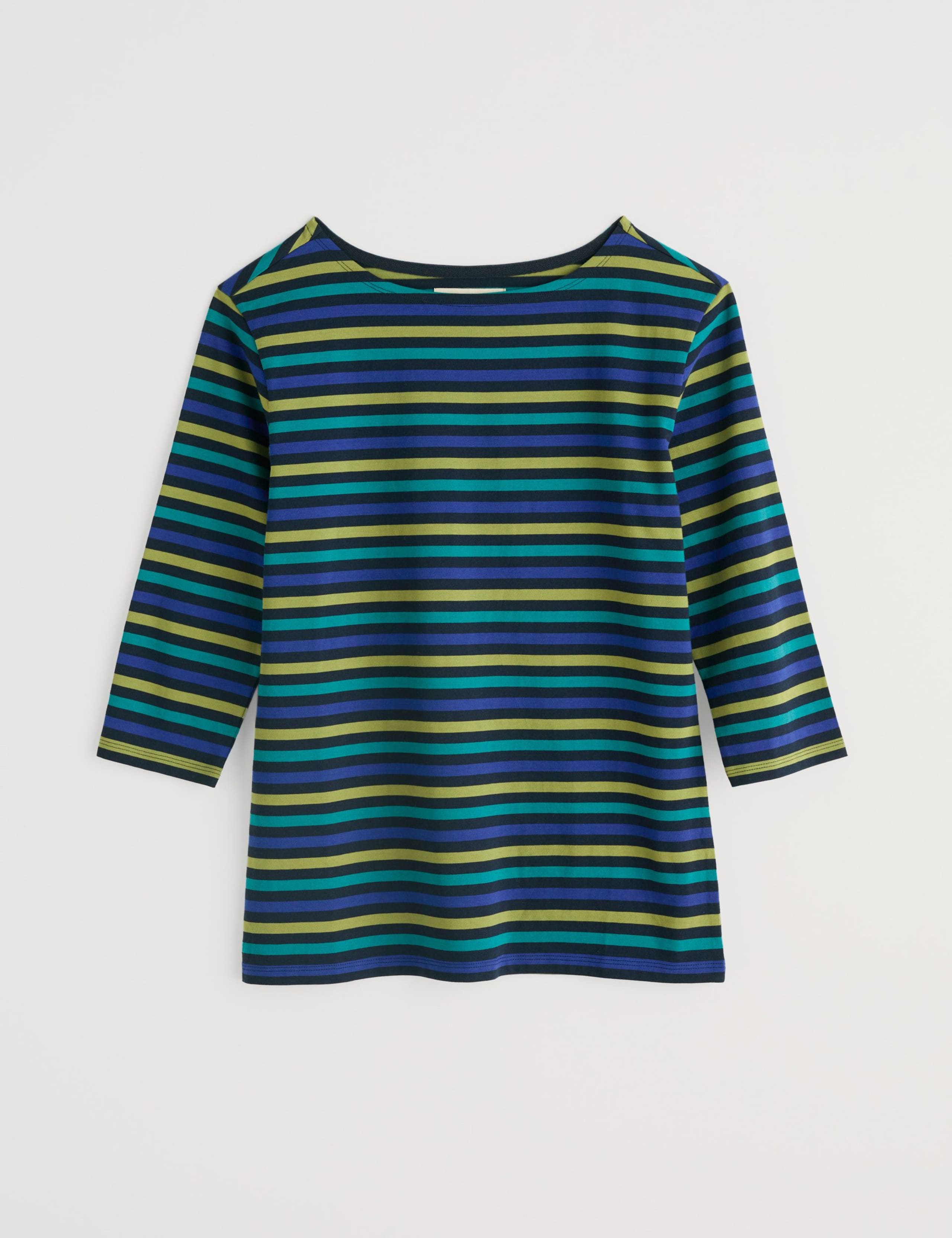 Cotton Striped Scoop Neck Sailor Top 2 of 4