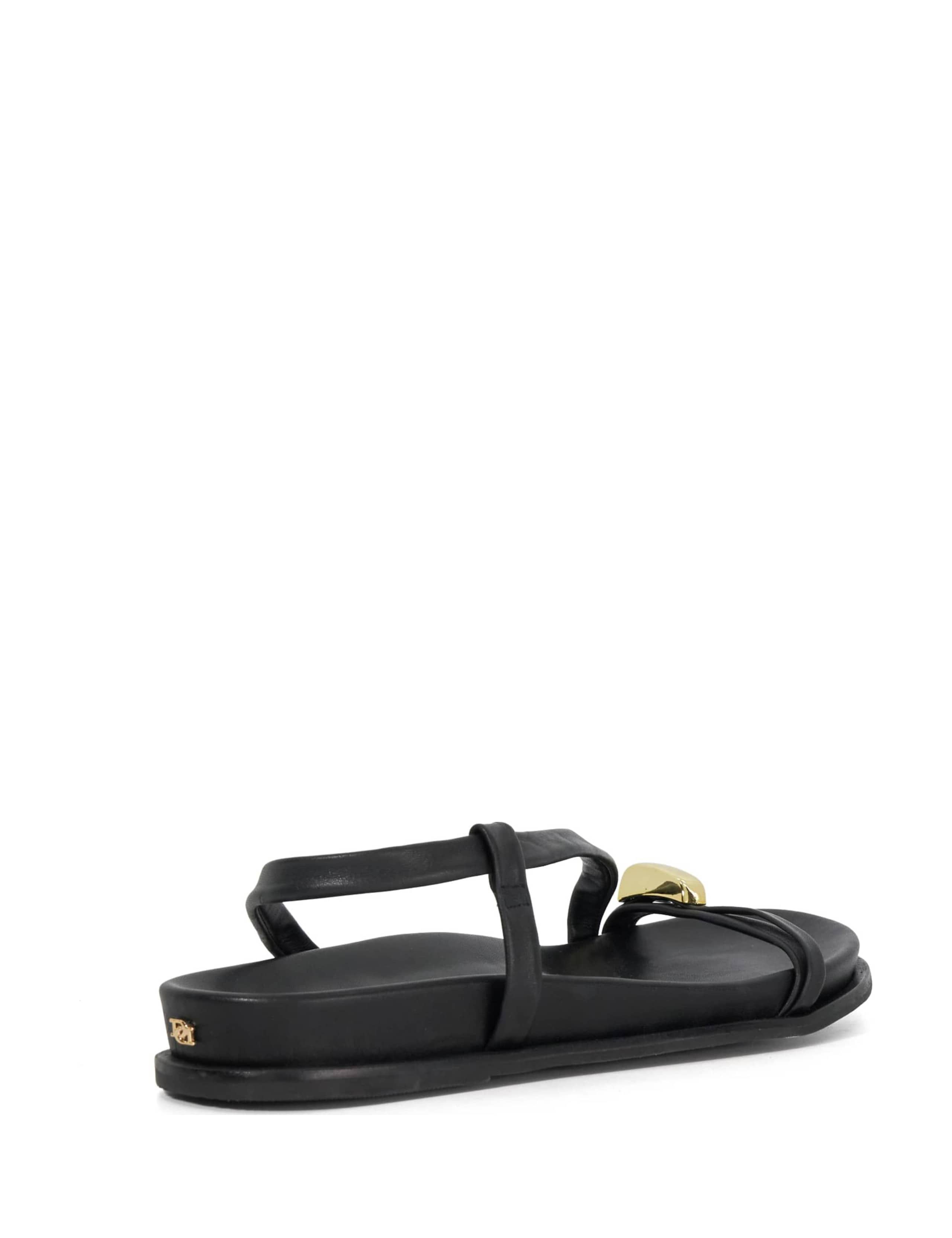 Leather Metallic Detail Strappy Flat Sandals 3 of 5
