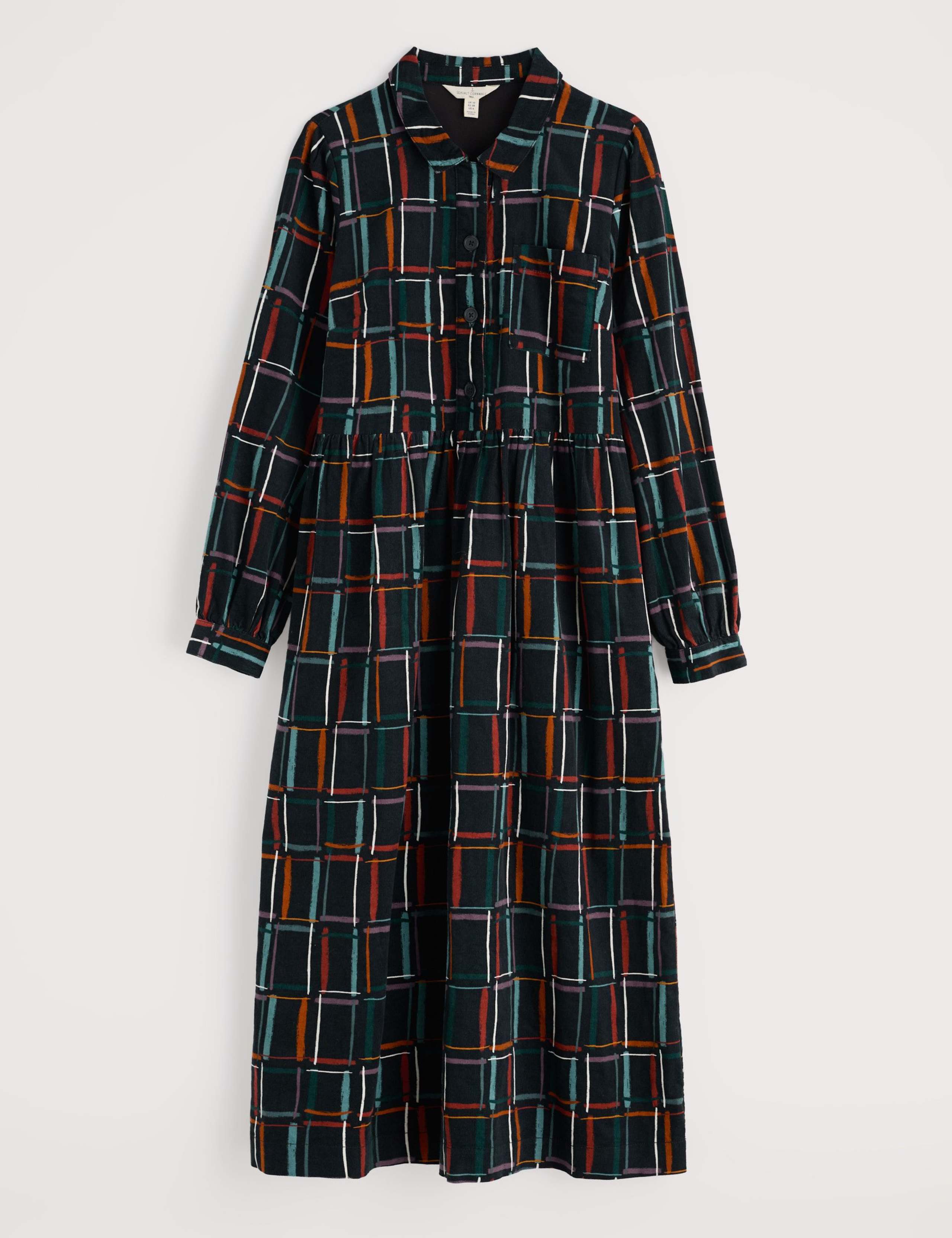 Pure Cotton Geometric Print Midi Shirt Dress 2 of 6