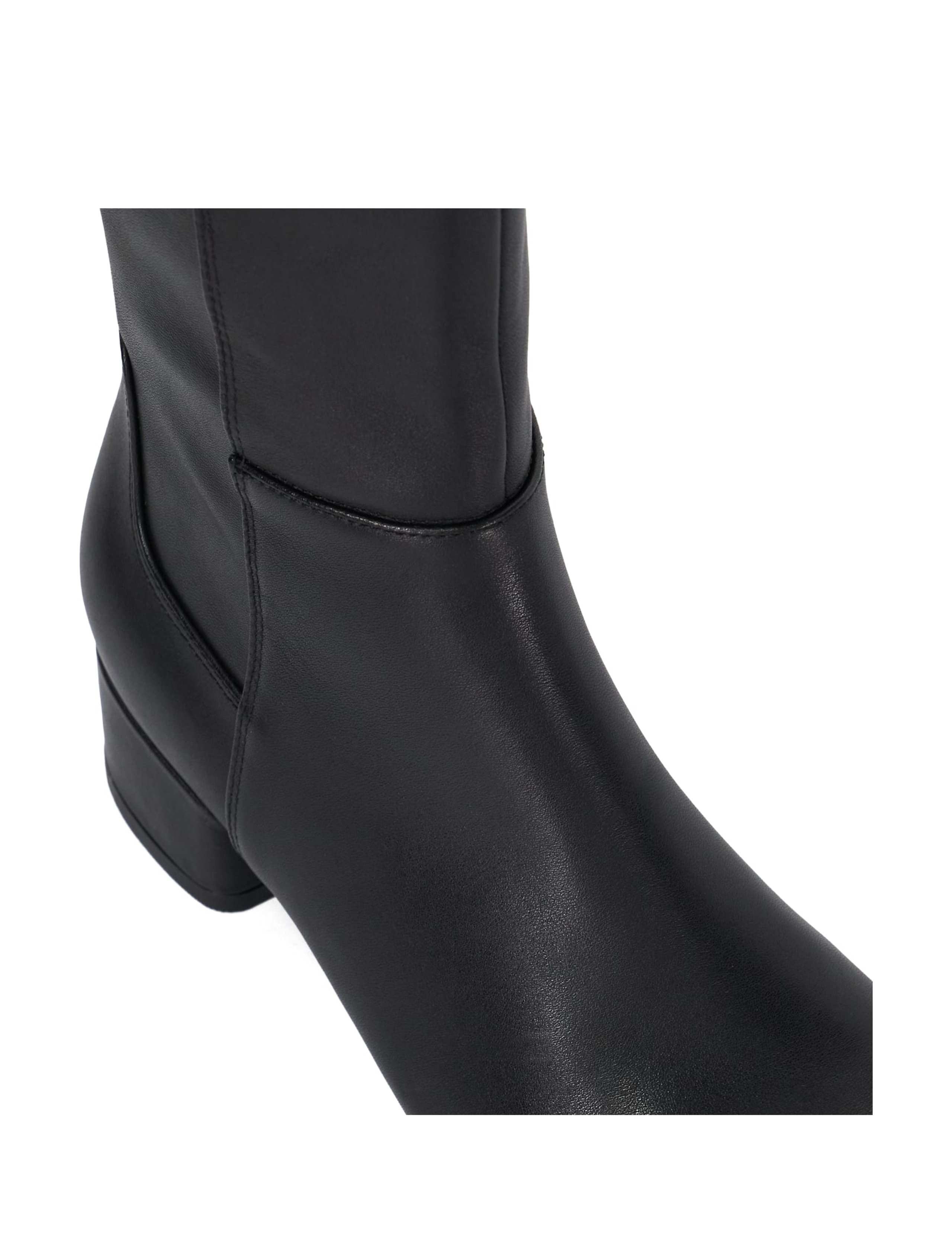 Leather Block Heel Knee High Boots 5 of 5