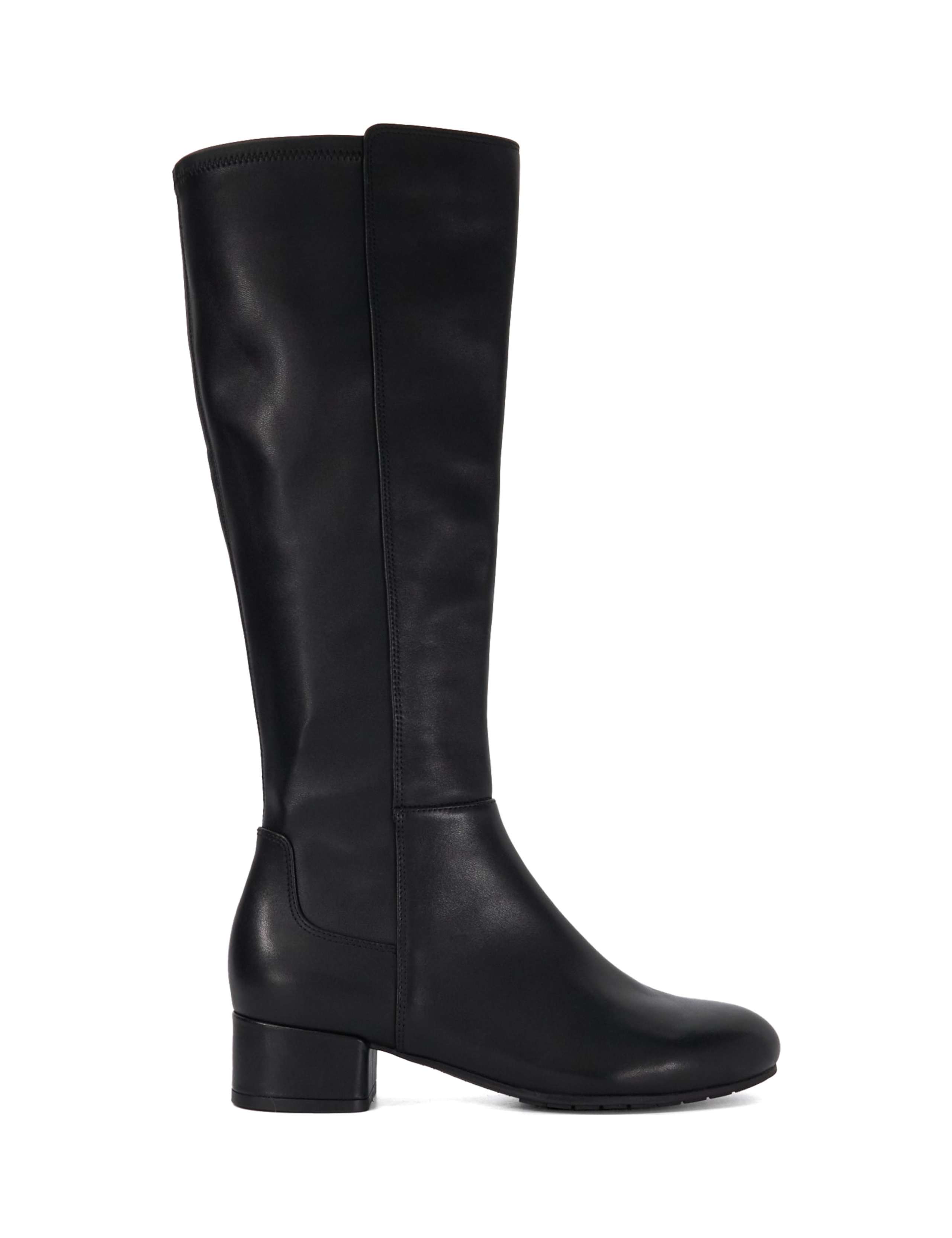 Leather Block Heel Knee High Boots 1 of 5