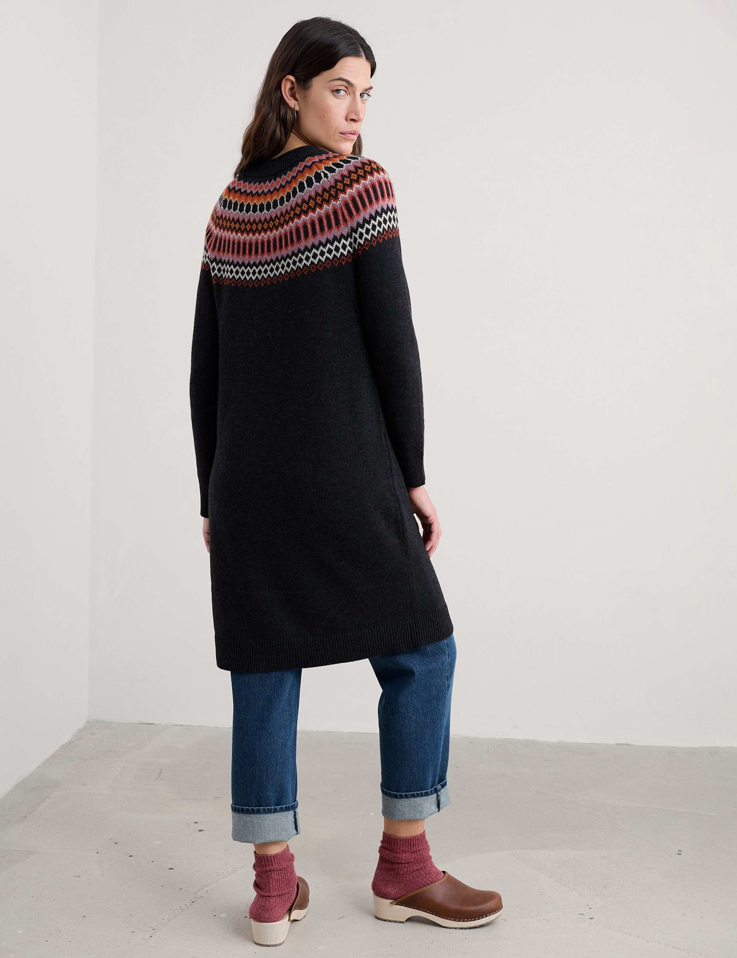 Cotton Blend Jacquard Jumper Dress with Wool 3 of 5