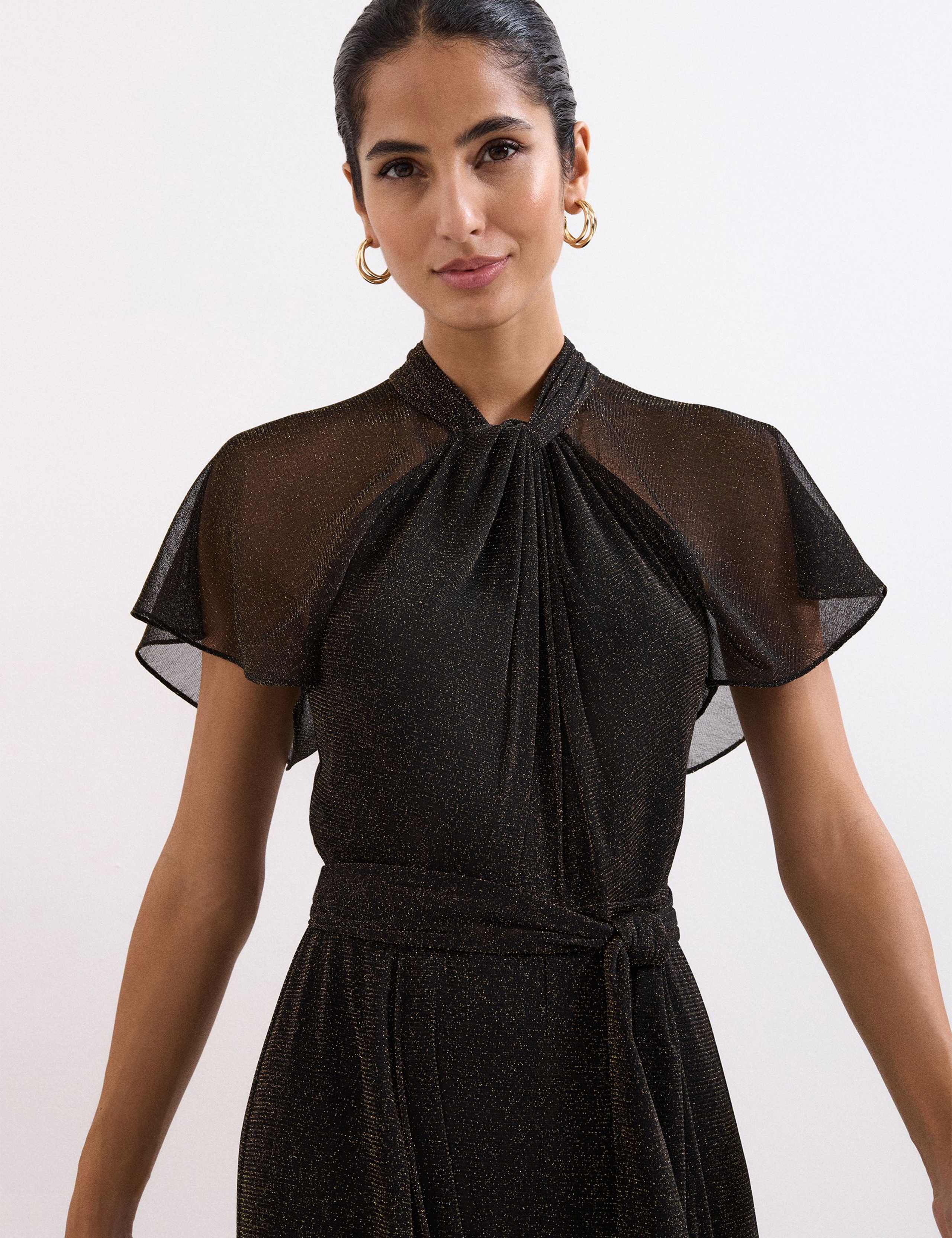 Sparkly Belted Wide Leg Jumpsuit 5 of 6