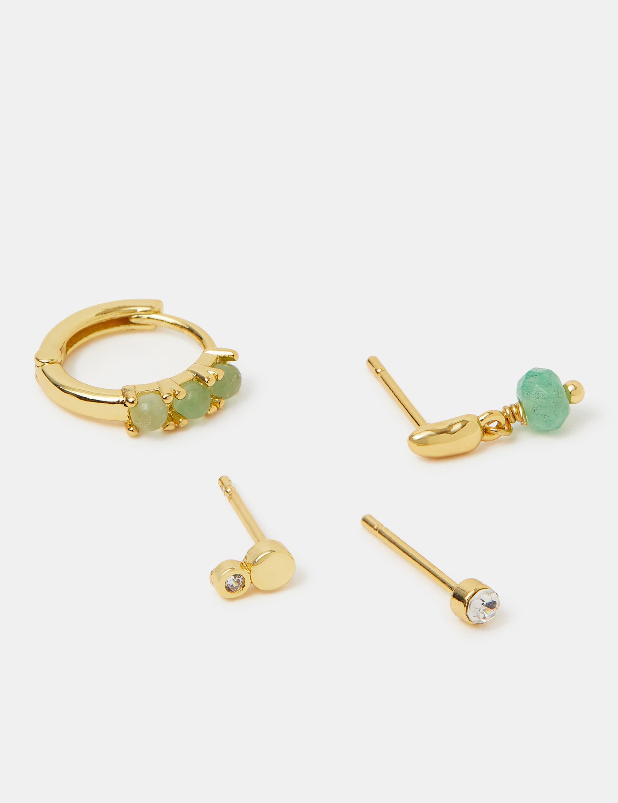 14ct Gold Plated Aventurine Earrings 3 of 3