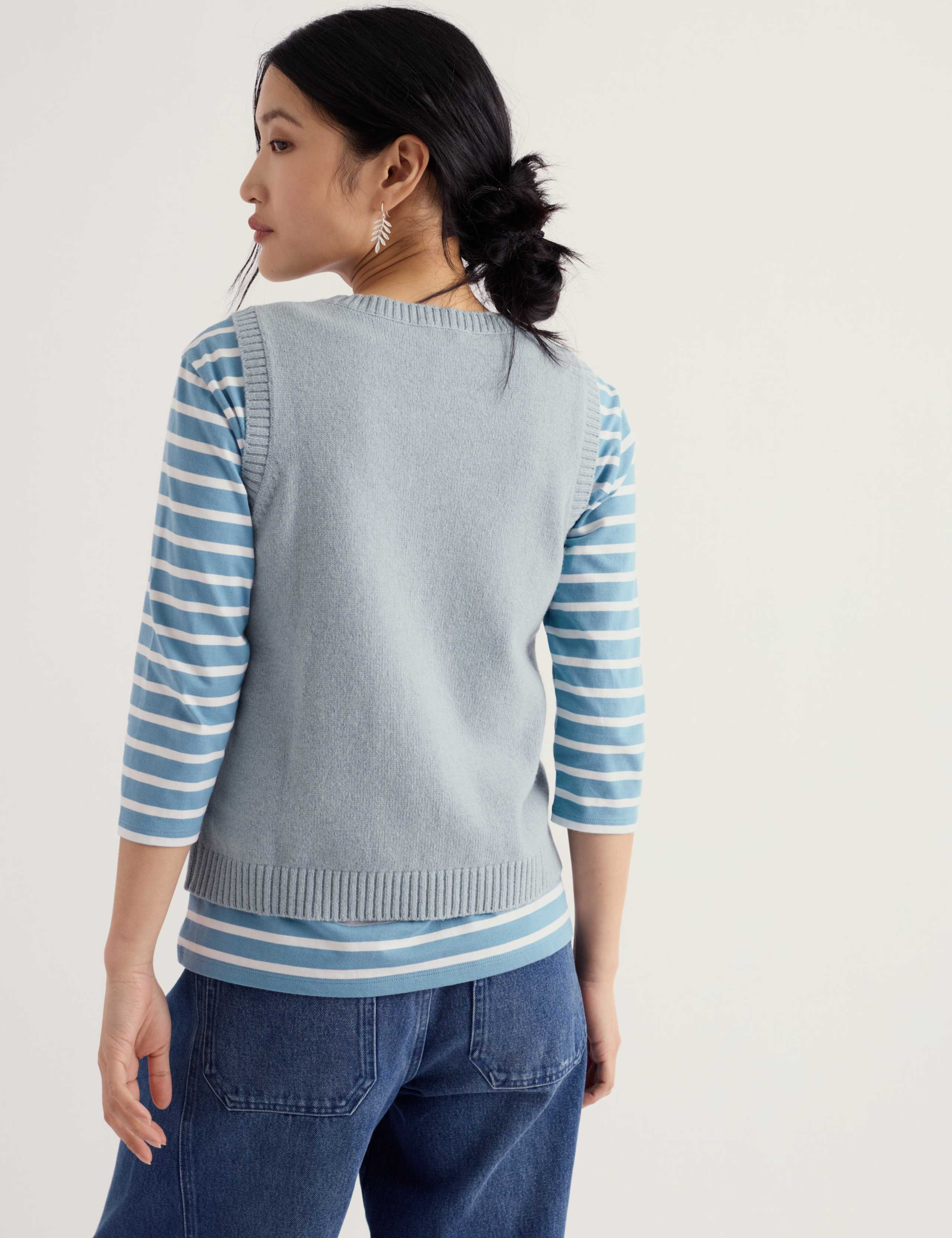 Merino Wool Rich Fitted Knitted Vest 4 of 5