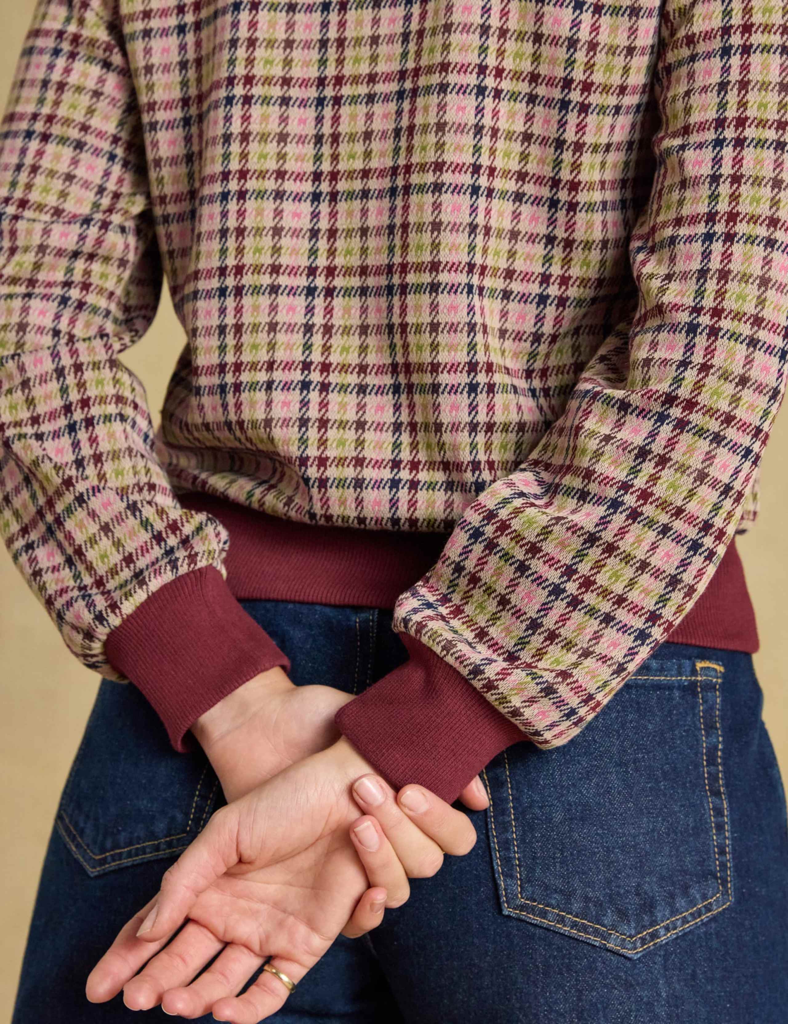 Jersey Checked Collared Top 2 of 8