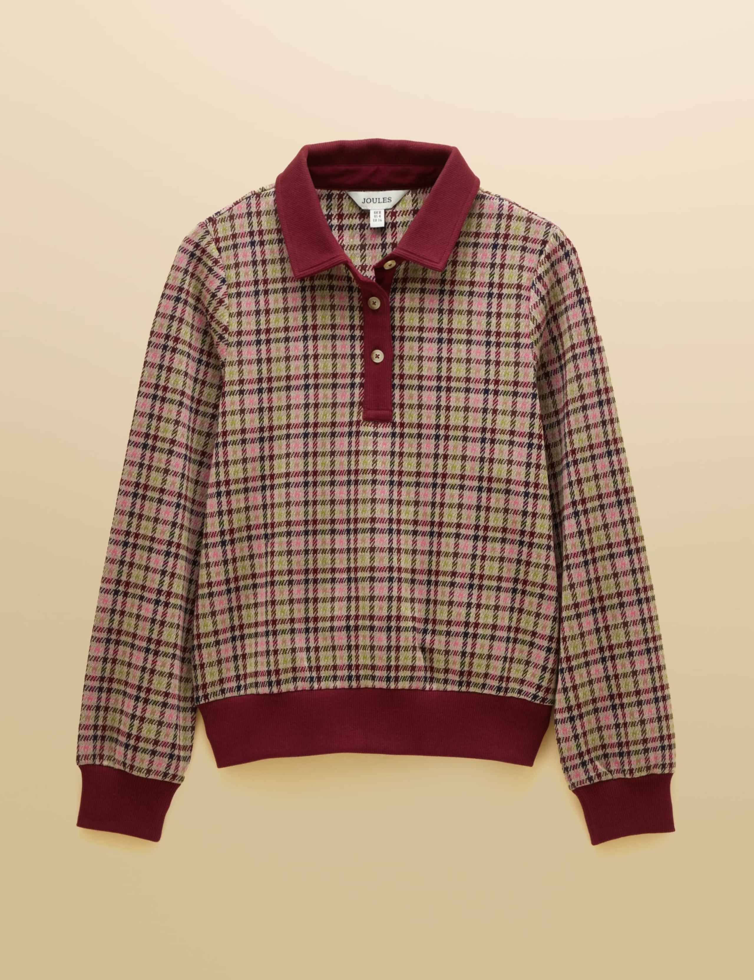 Jersey Checked Collared Top 6 of 8
