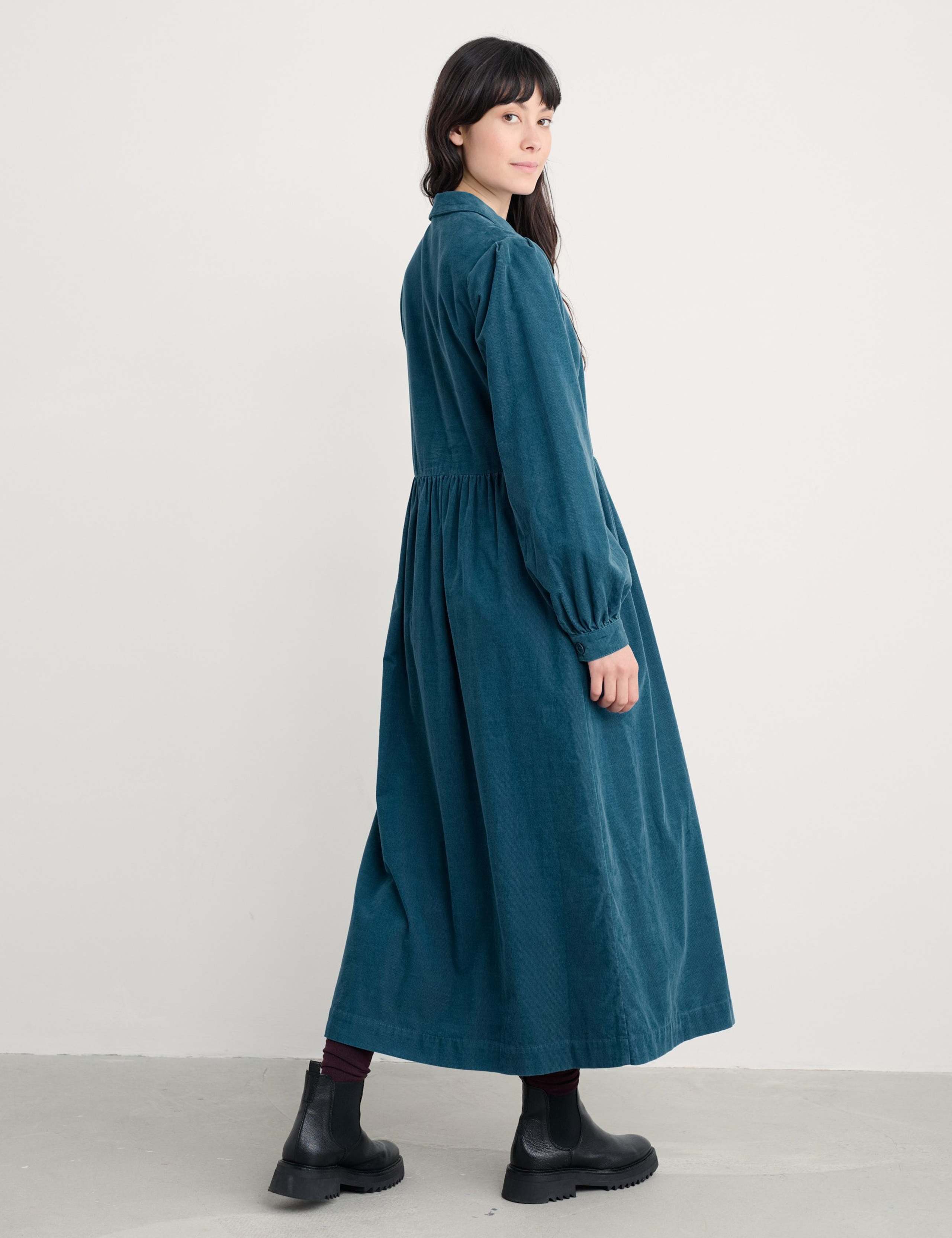 Pure Cotton Cord Midi Shirt Dress 4 of 5