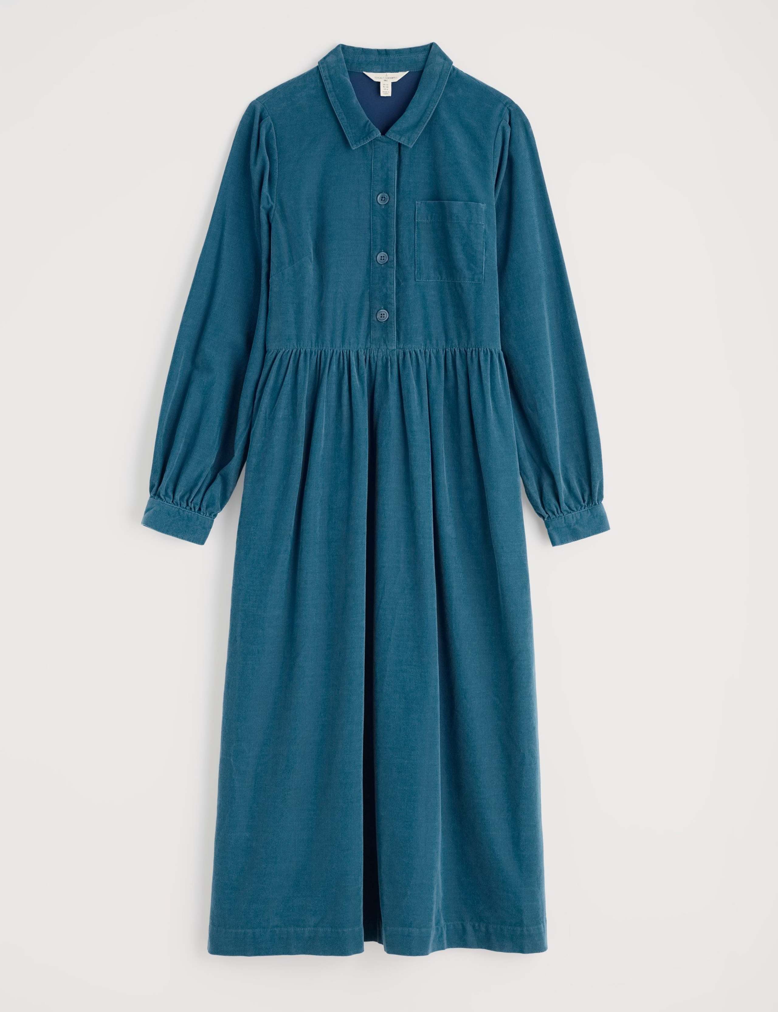 Pure Cotton Cord Midi Shirt Dress 2 of 5