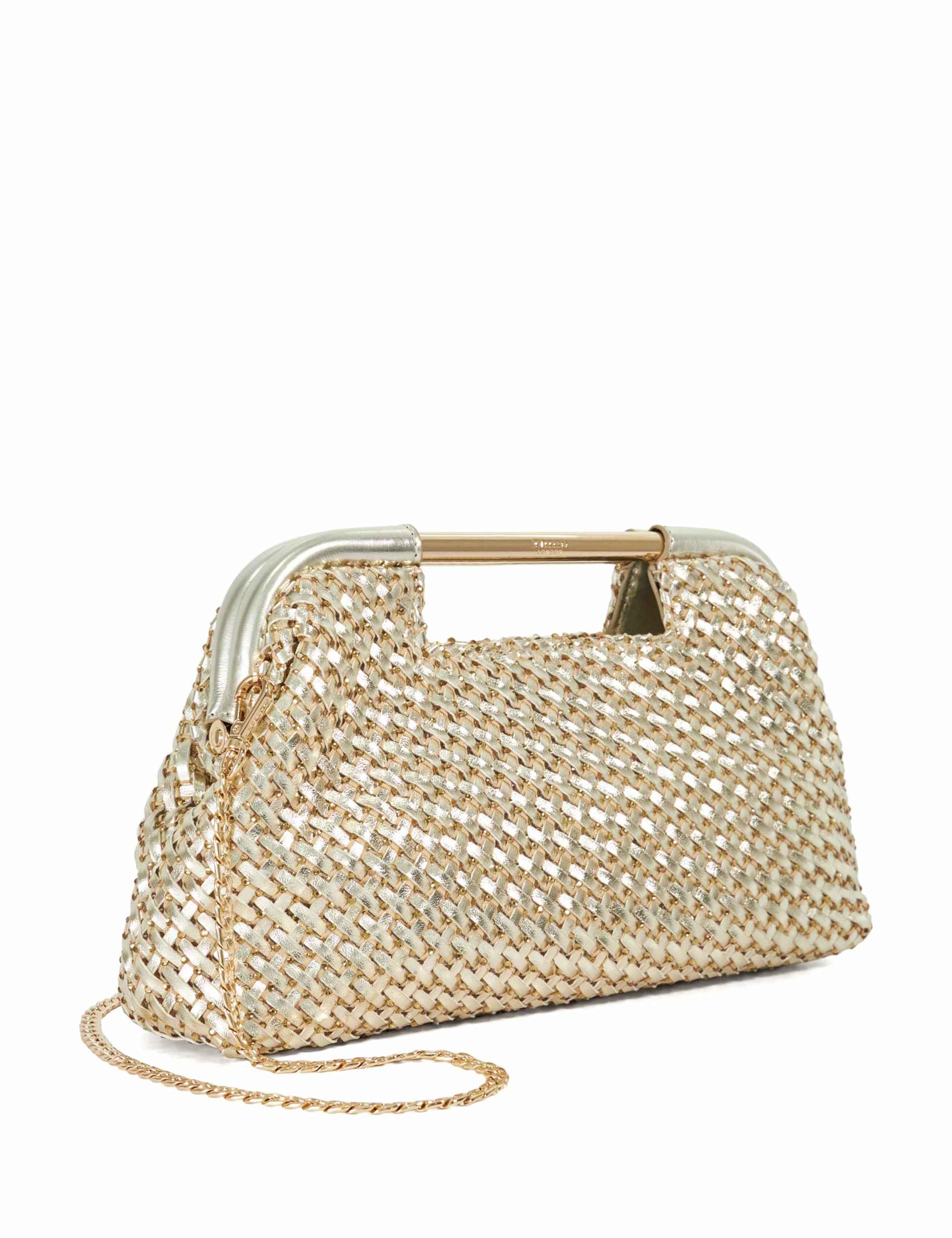 Woven Diamante Chain Strap Clutch Bag 4 of 6
