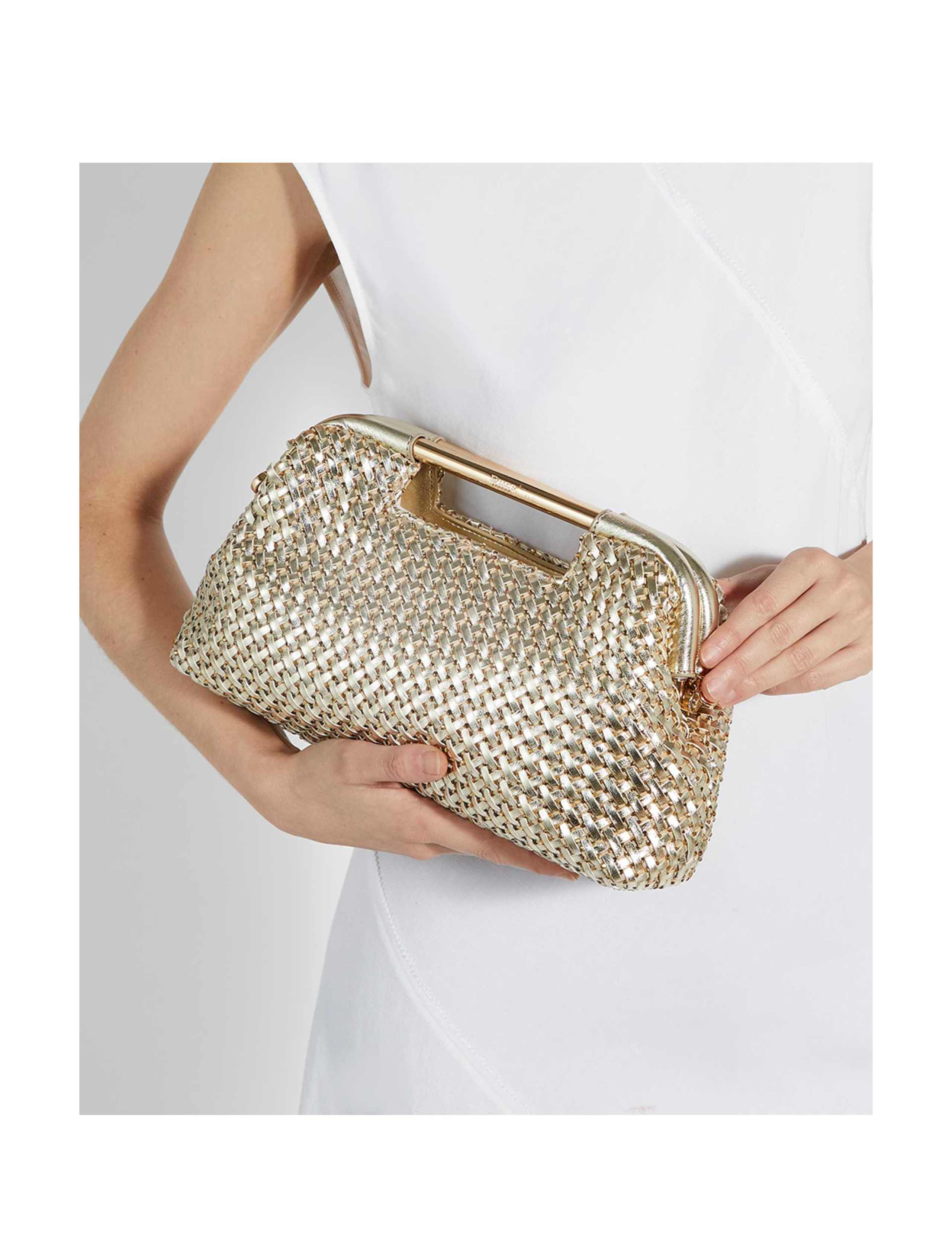 Woven Diamante Chain Strap Clutch Bag 2 of 6