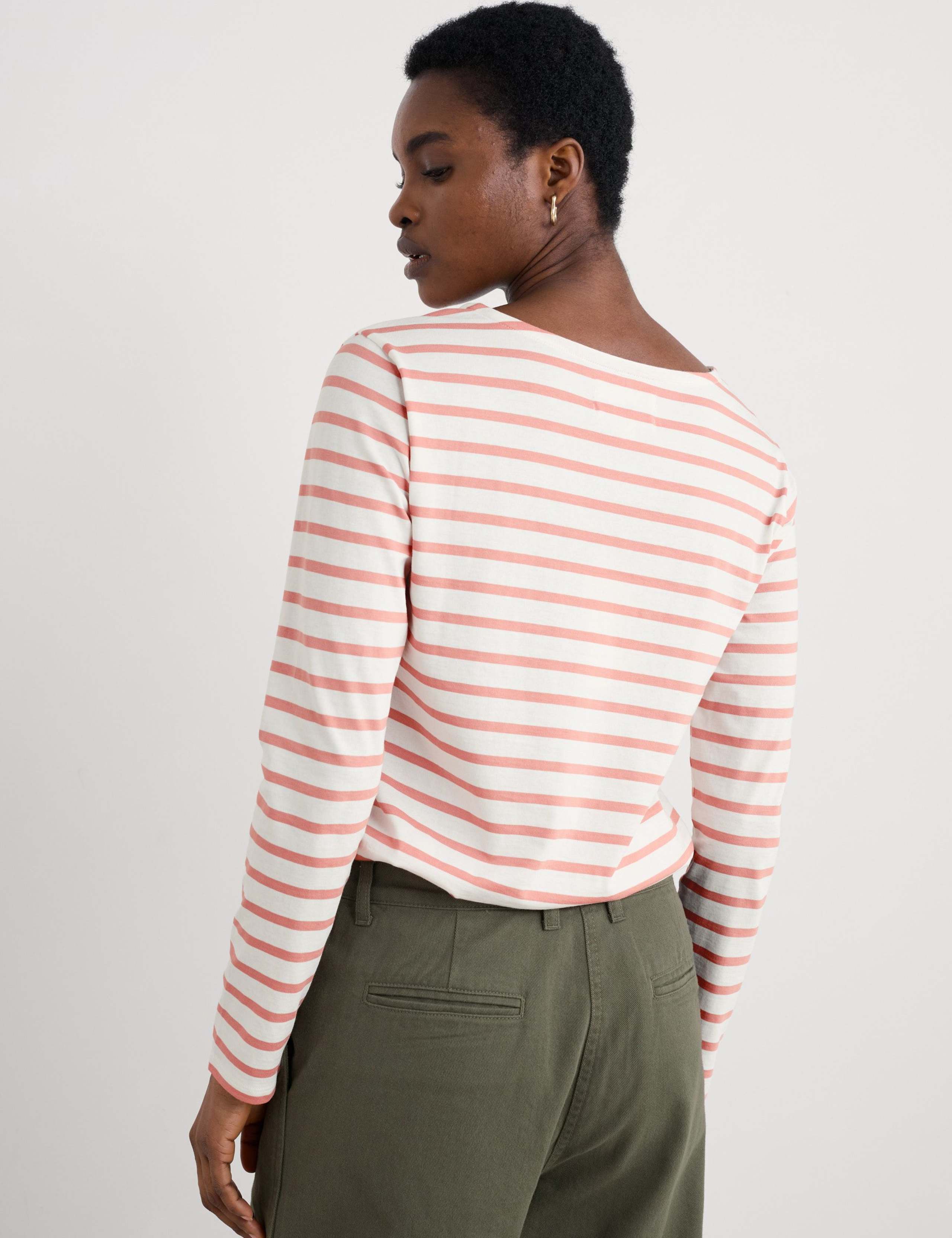Pure Cotton Striped Crew Neck Top 4 of 5