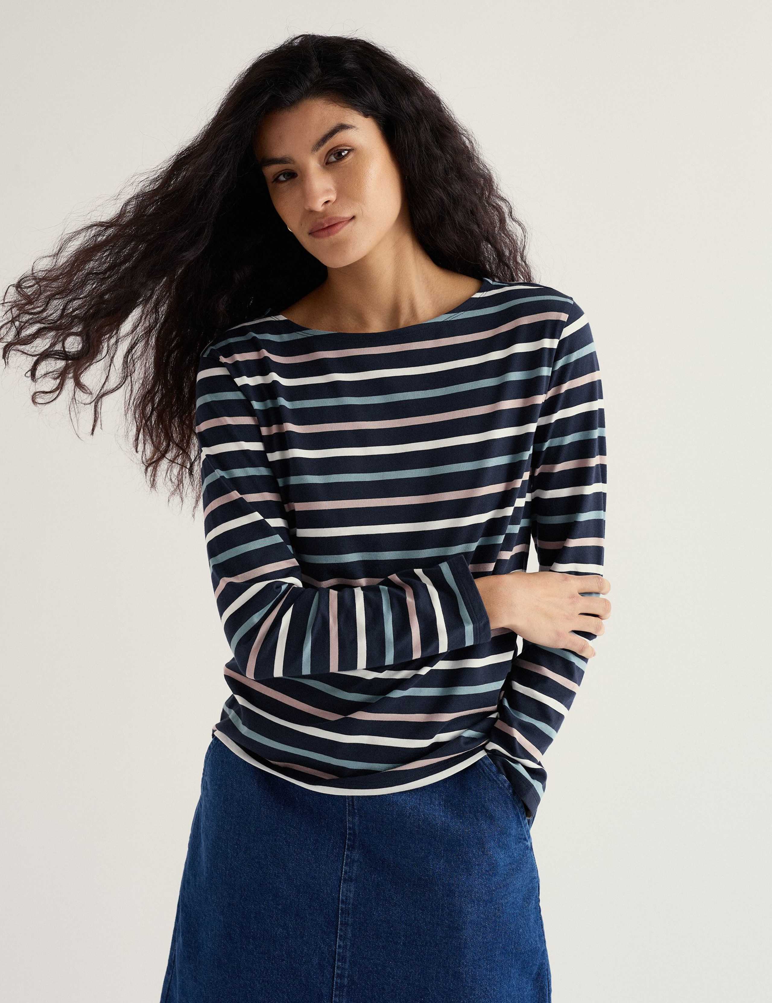 Pure Cotton Striped Crew Neck Top 3 of 5
