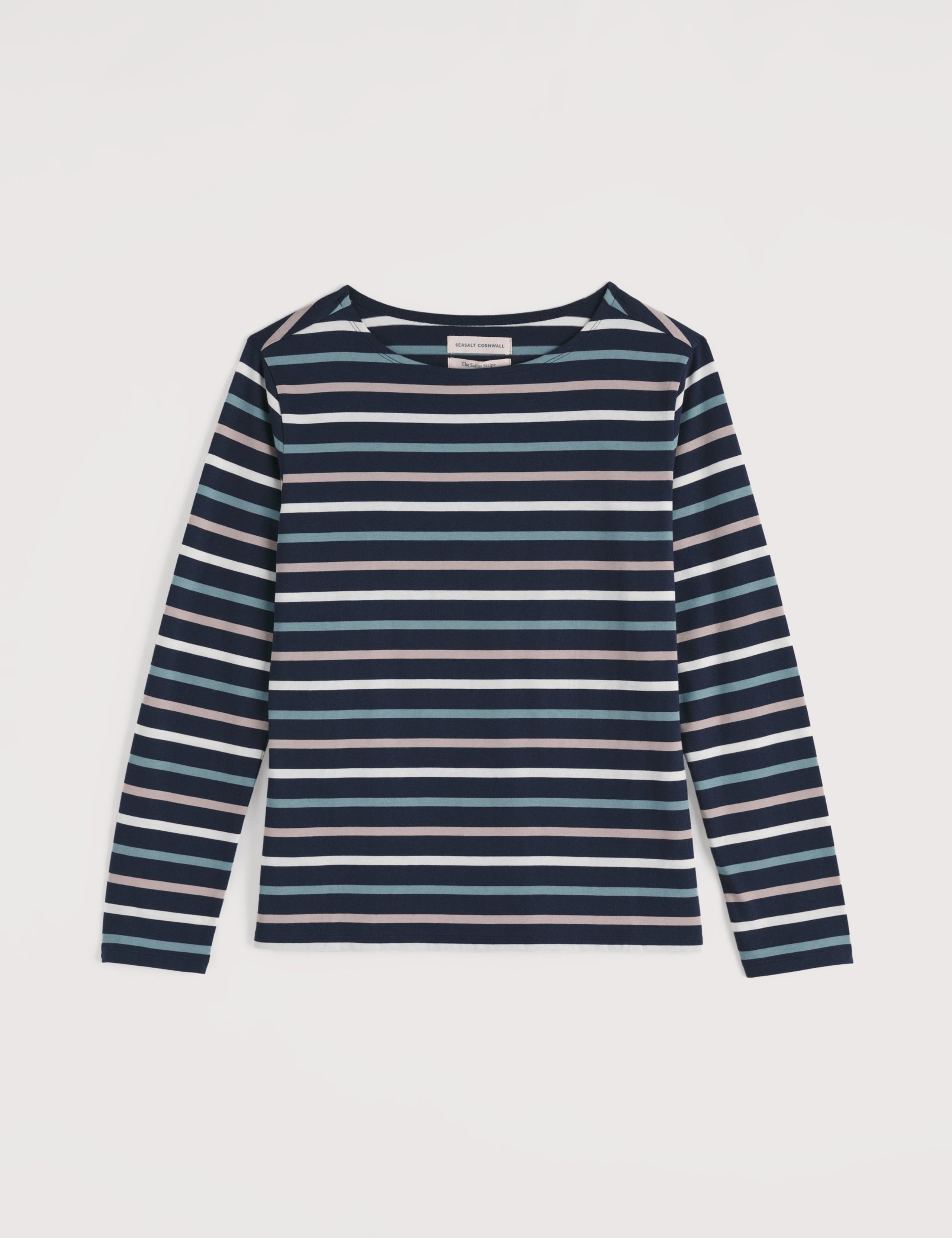 Pure Cotton Striped Crew Neck Top 2 of 5
