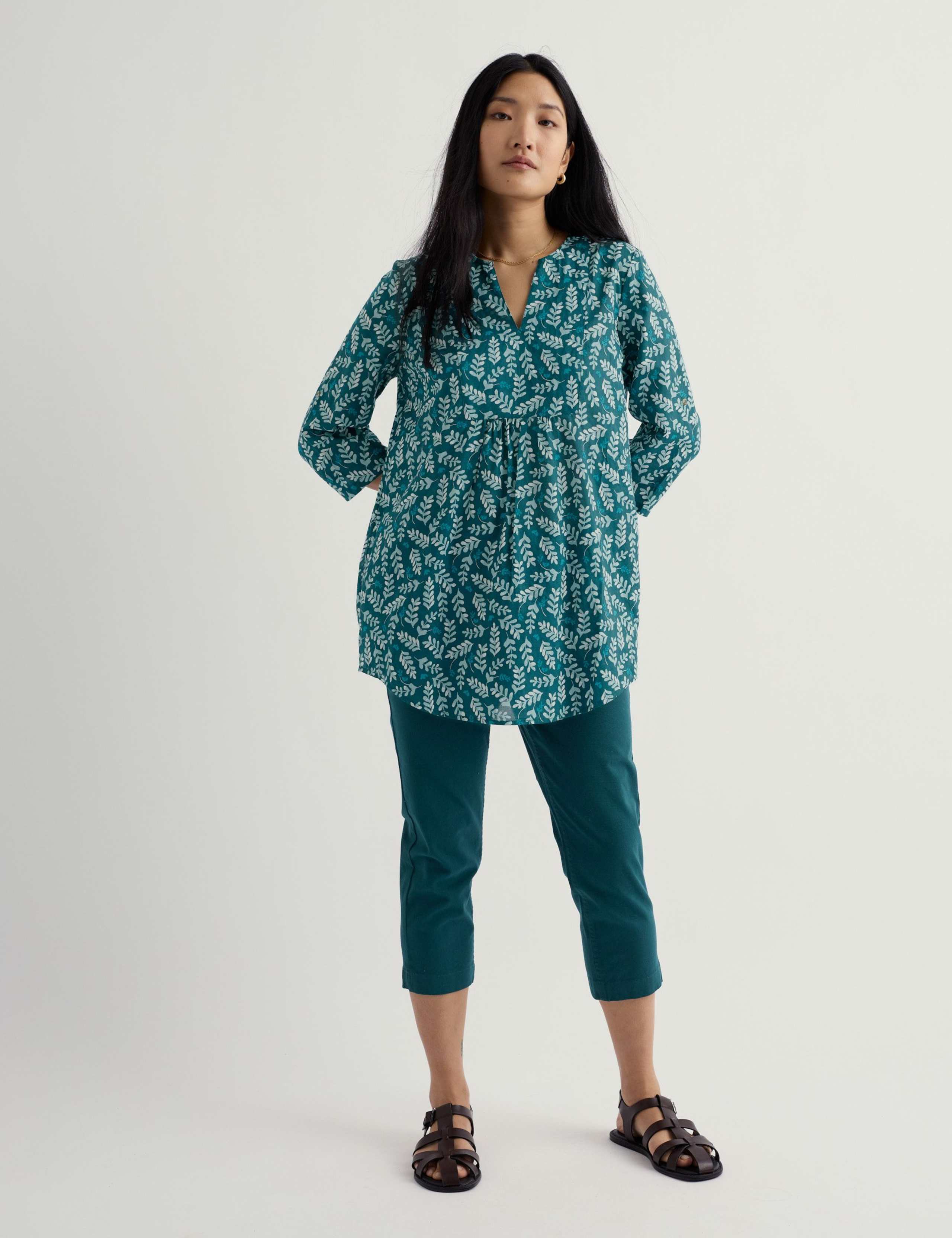 Pure Cotton Floral Tunic 1 of 5