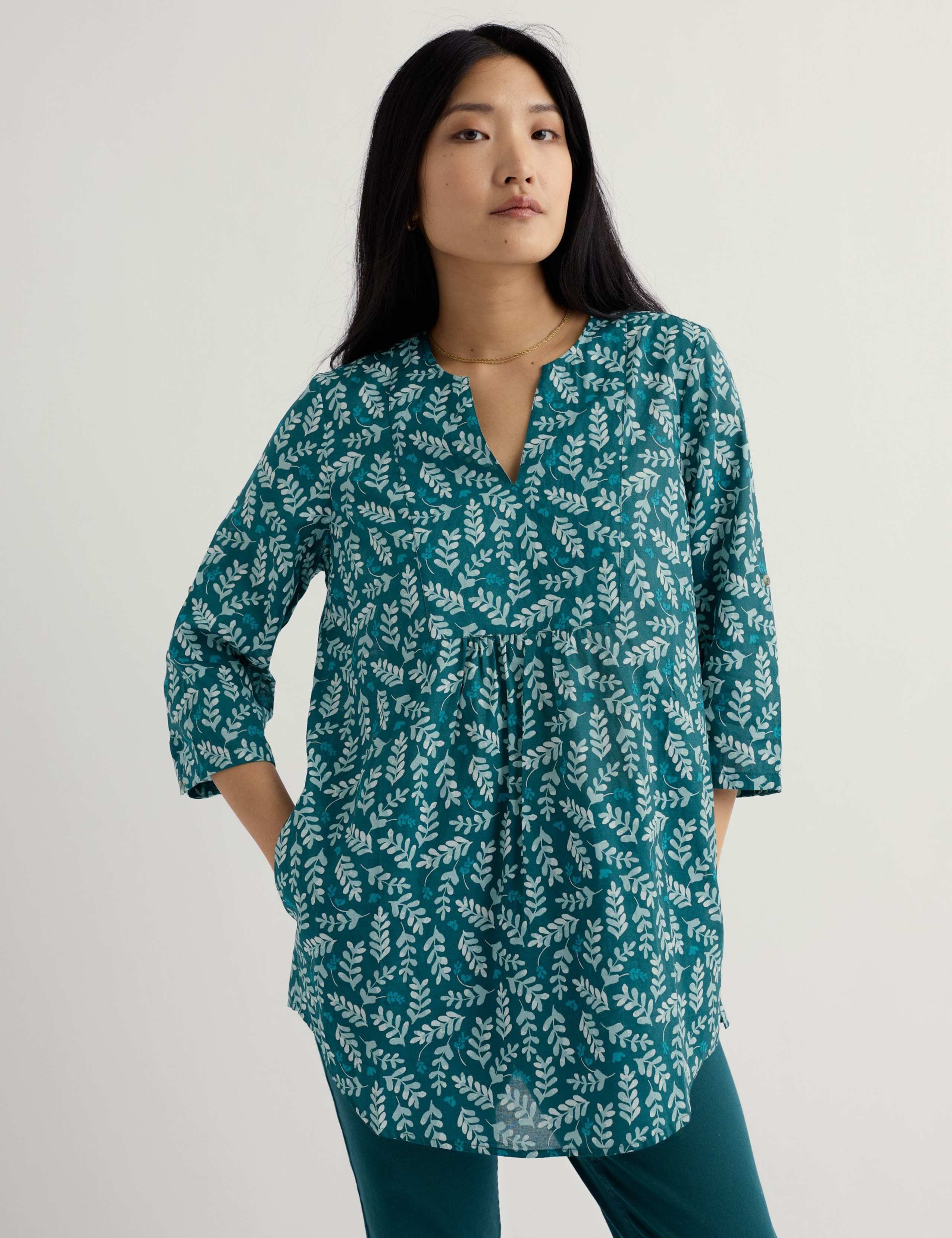 Pure Cotton Floral Tunic 3 of 5