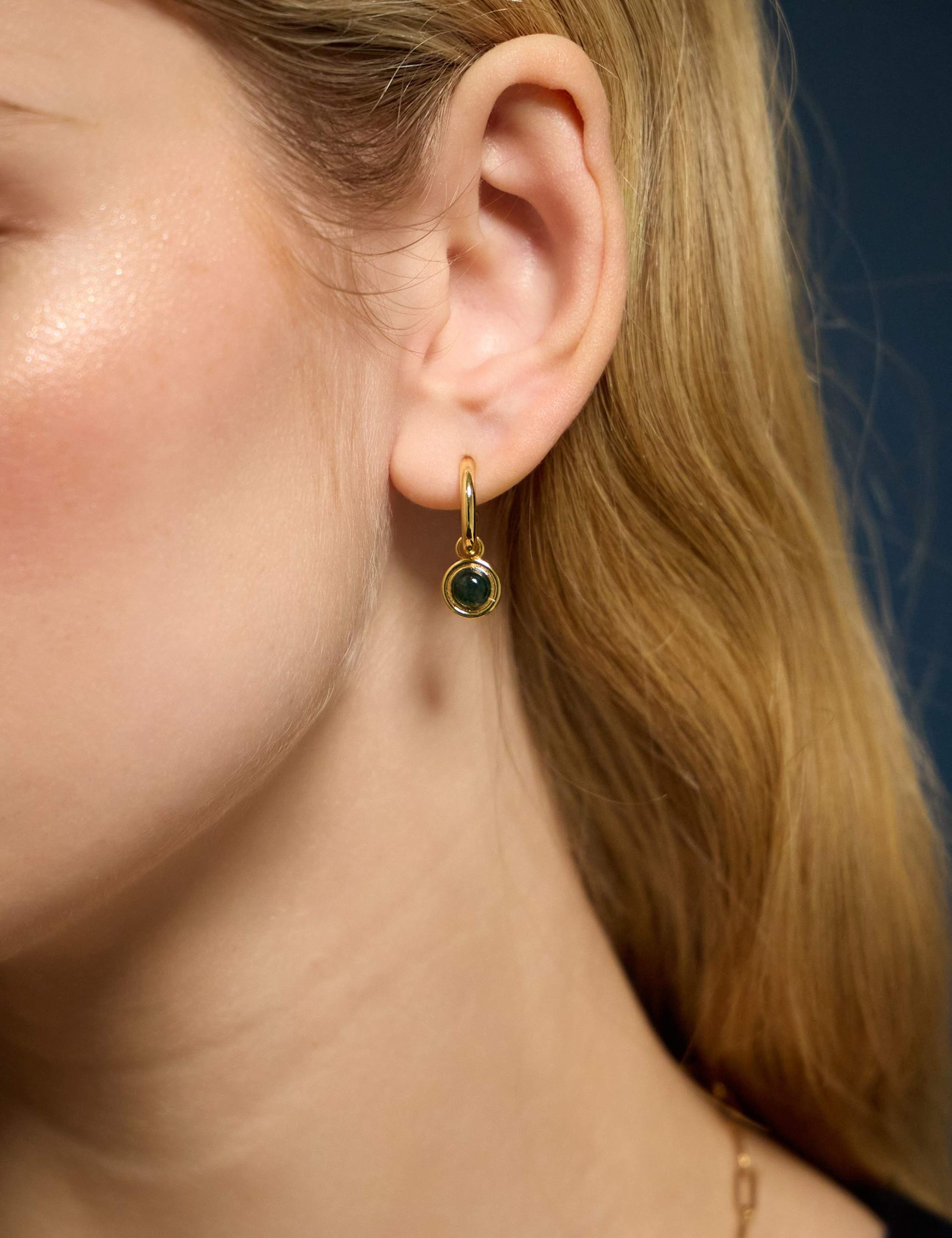 14ct Gold Plated Bead Hoop Earrings 1 of 3