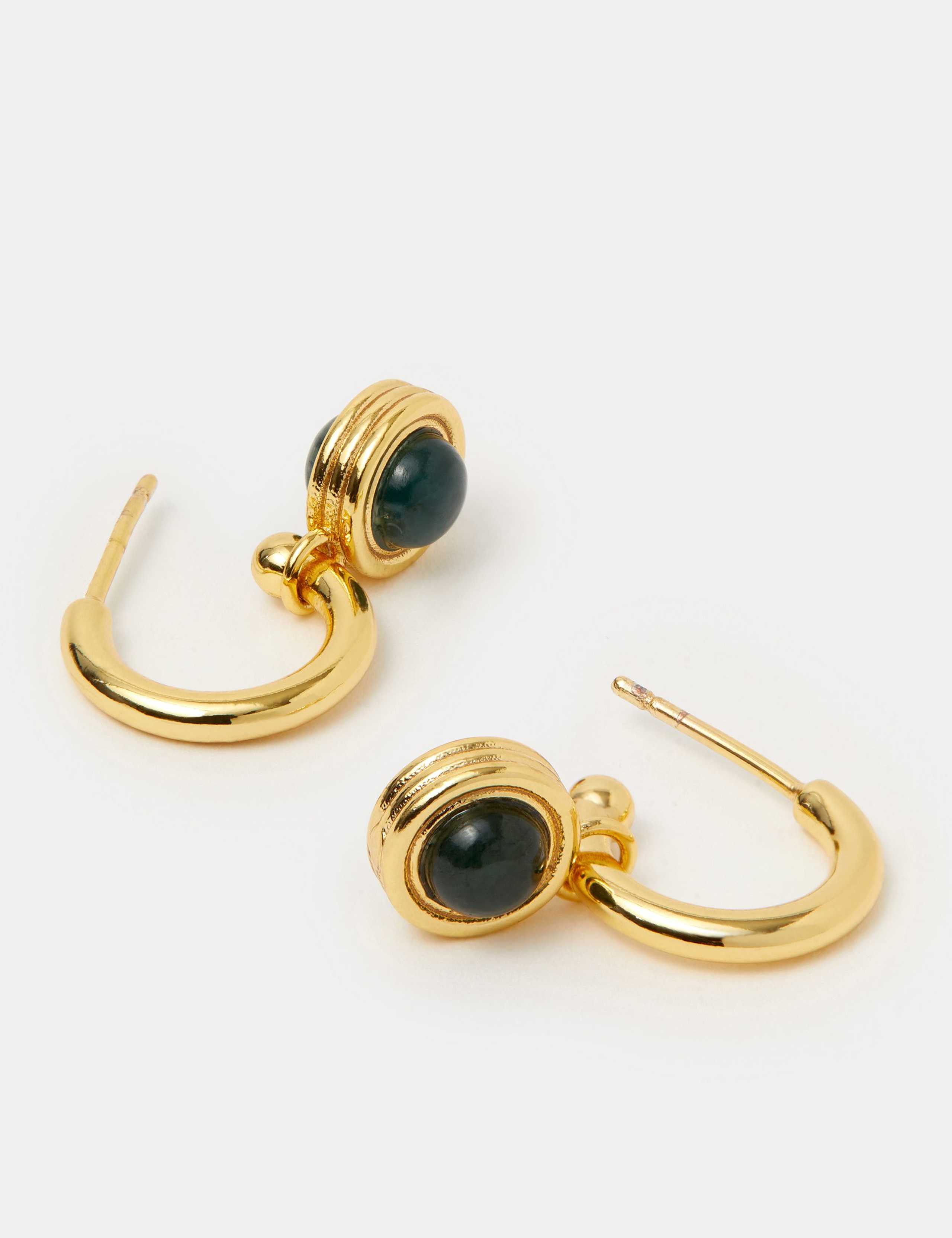 14ct Gold Plated Bead Hoop Earrings 2 of 3