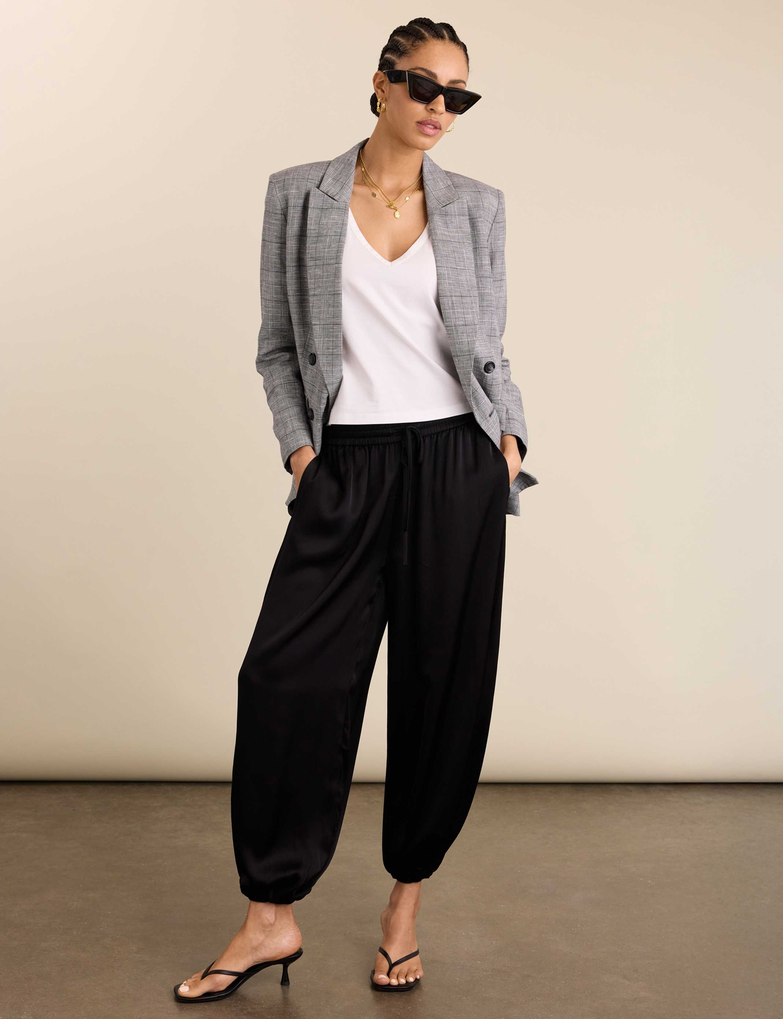 Satin Balloon Ankle Grazer Trousers 2 of 6