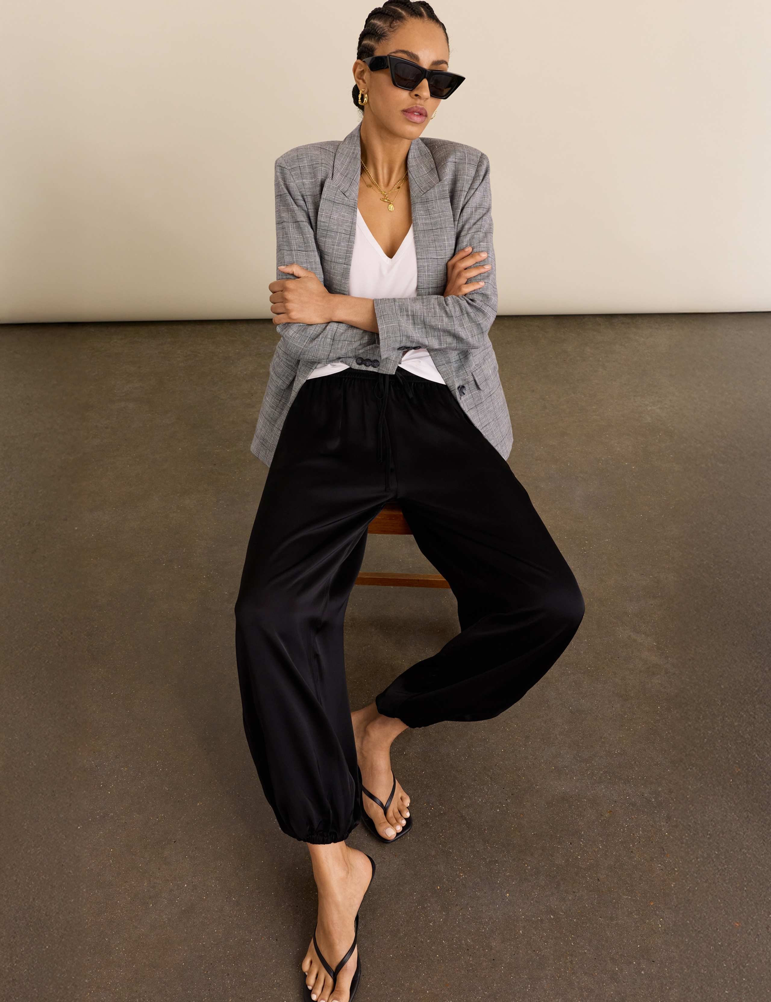 Satin Balloon Ankle Grazer Trousers 4 of 6