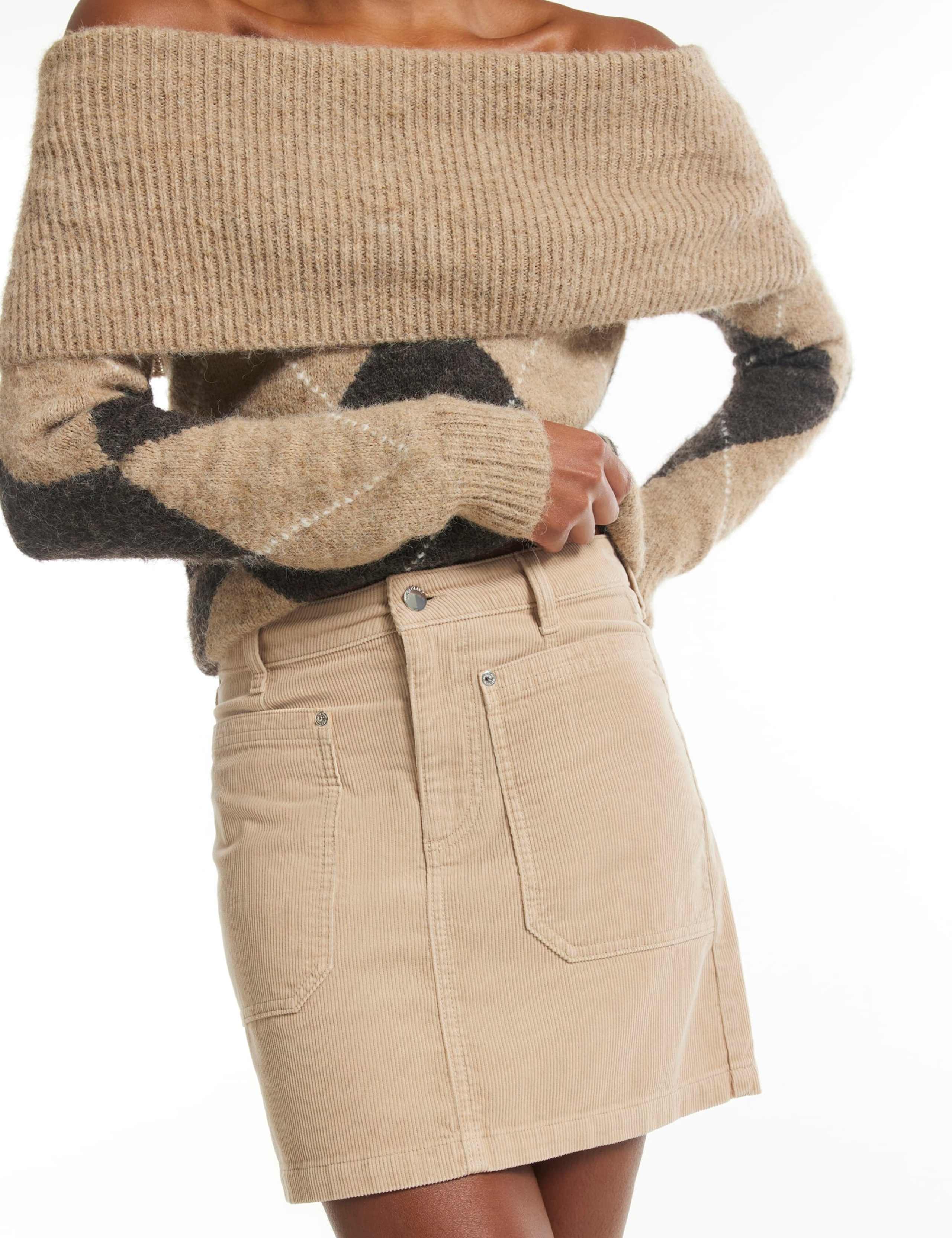 Cord Textured Midi Pencil Skirt 3 of 6