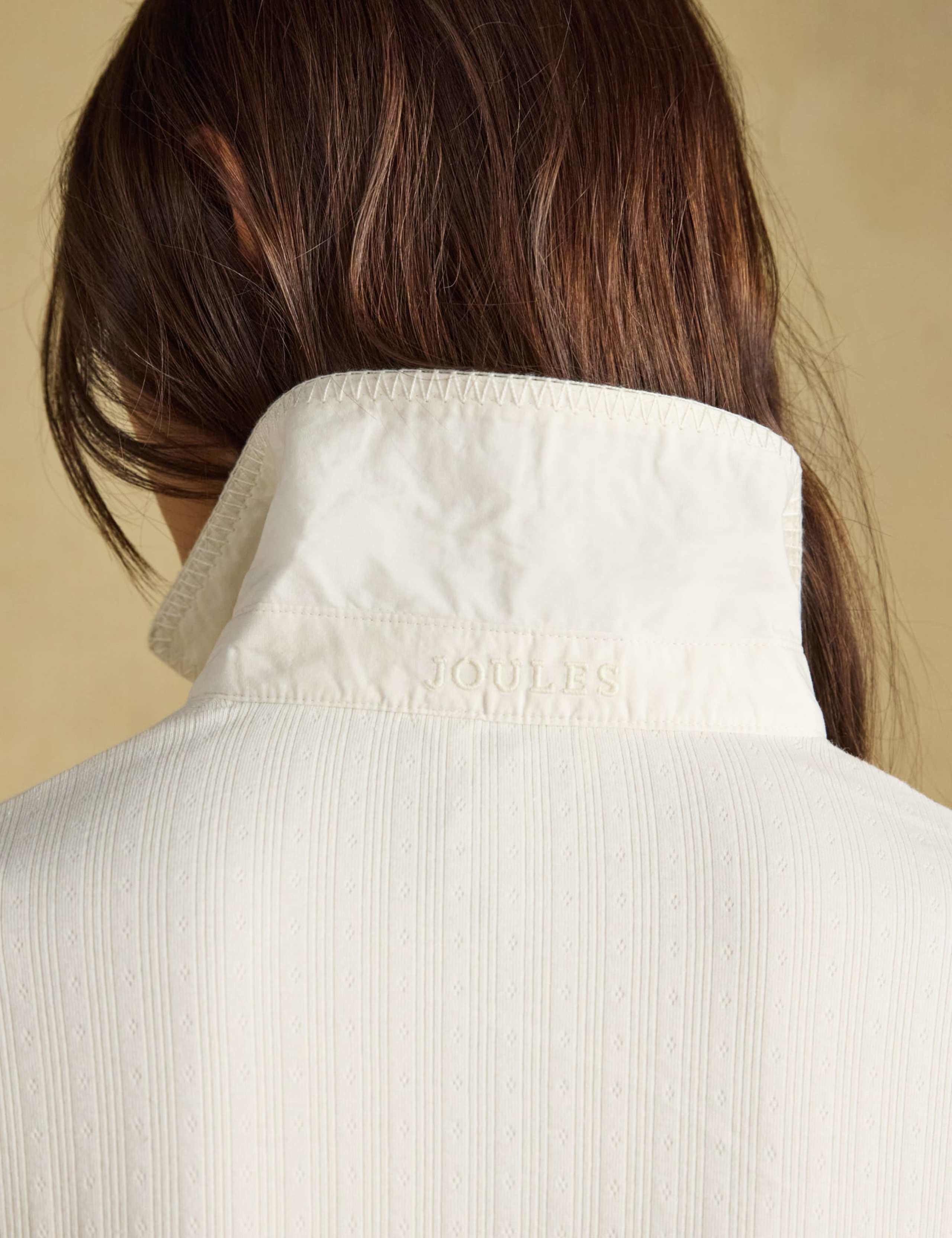 Cotton Rich Pointelle Jersey Fitted Shirt 4 of 6