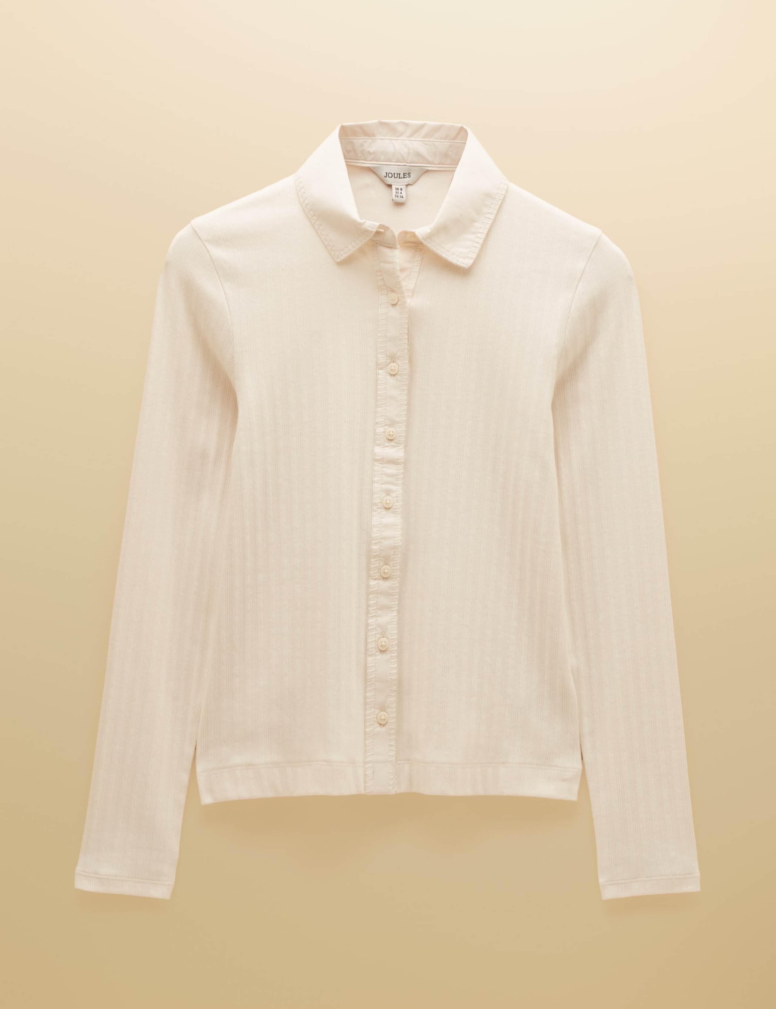 Cotton Rich Pointelle Jersey Fitted Shirt 5 of 6