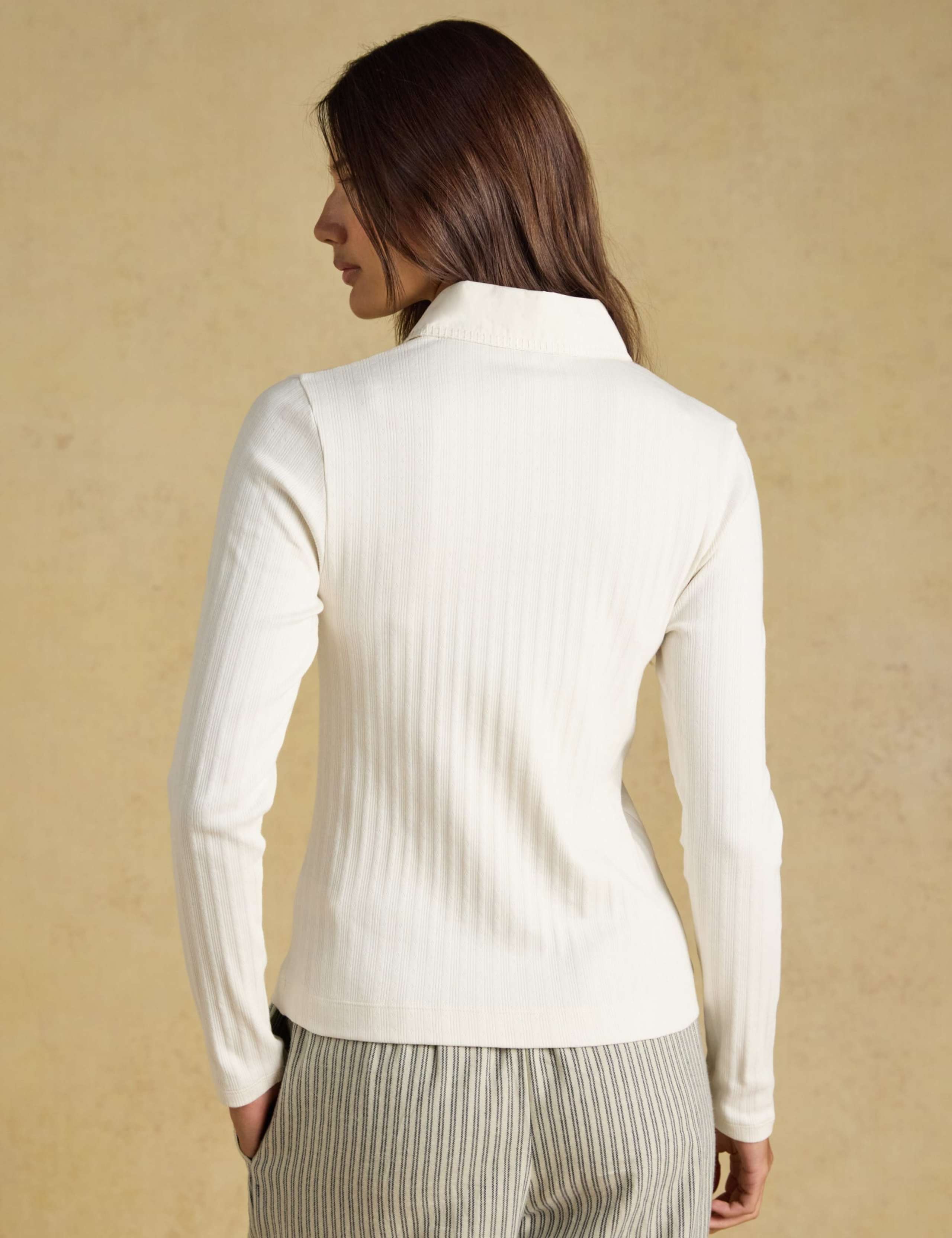 Cotton Rich Pointelle Jersey Fitted Shirt 6 of 6