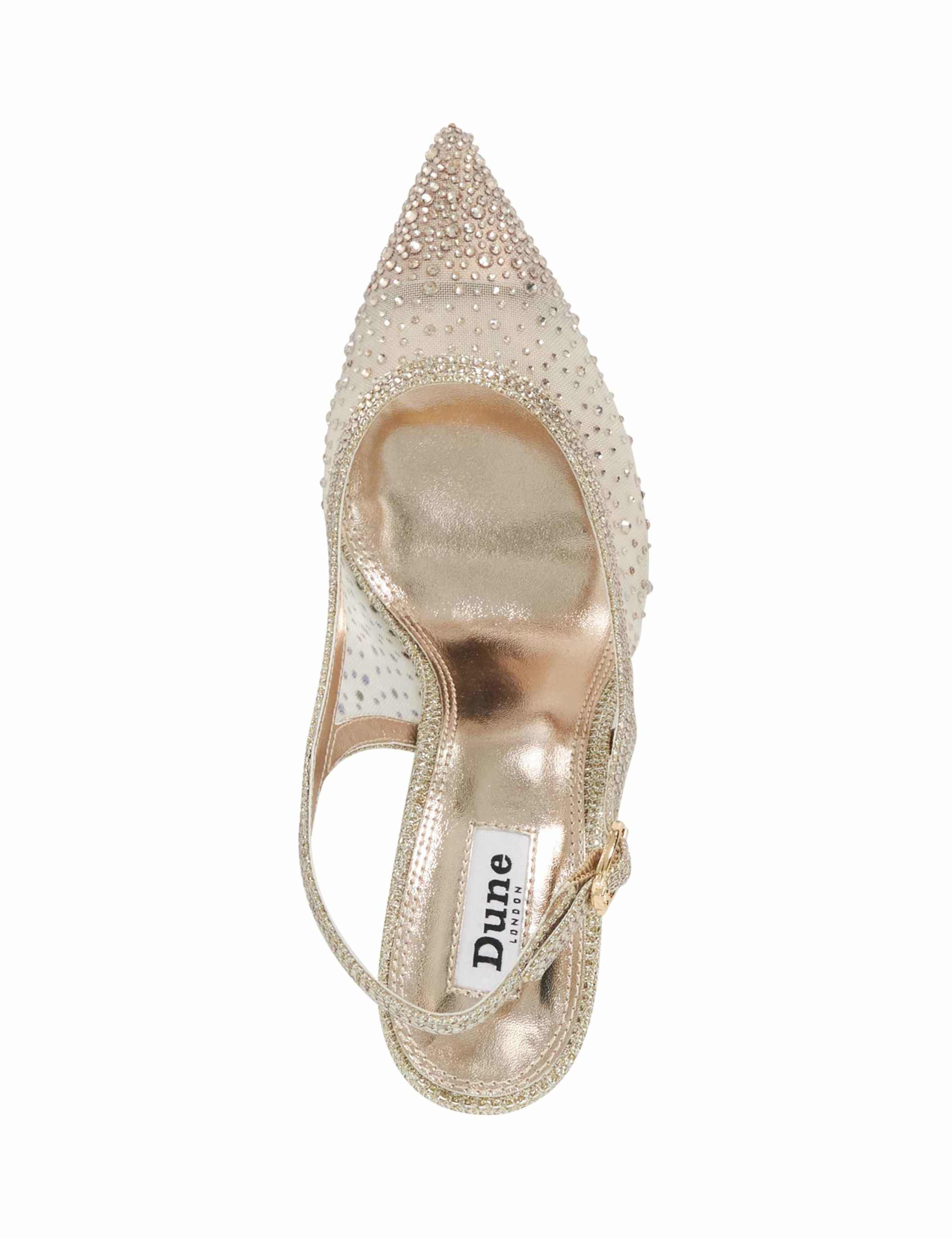 Embellished Ankle Strap Slingback Court Shoes 3 of 6